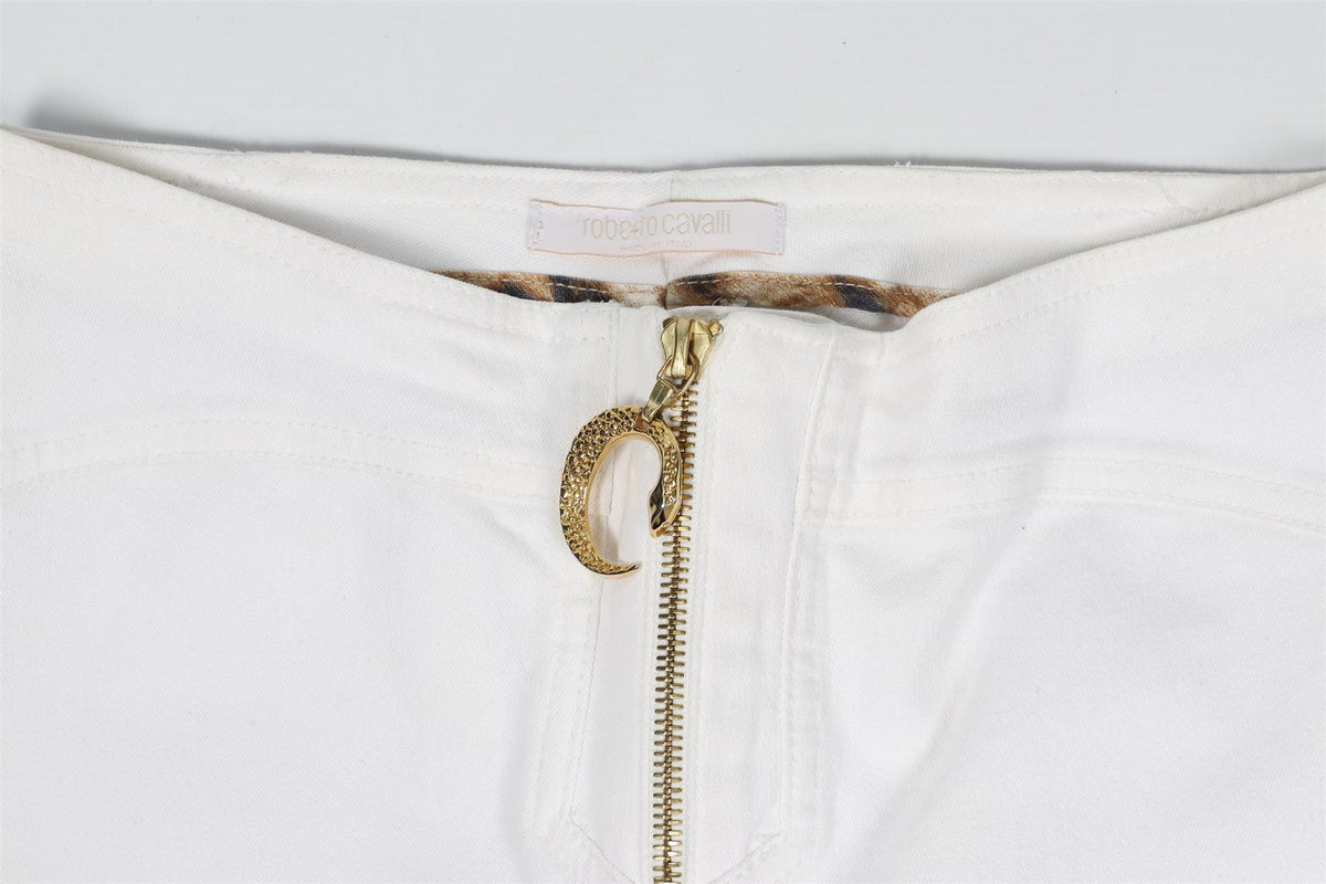 ROBERTO CAVALLI WHITE VINTAGE STRAIGHT LEG JEANS XSMALL