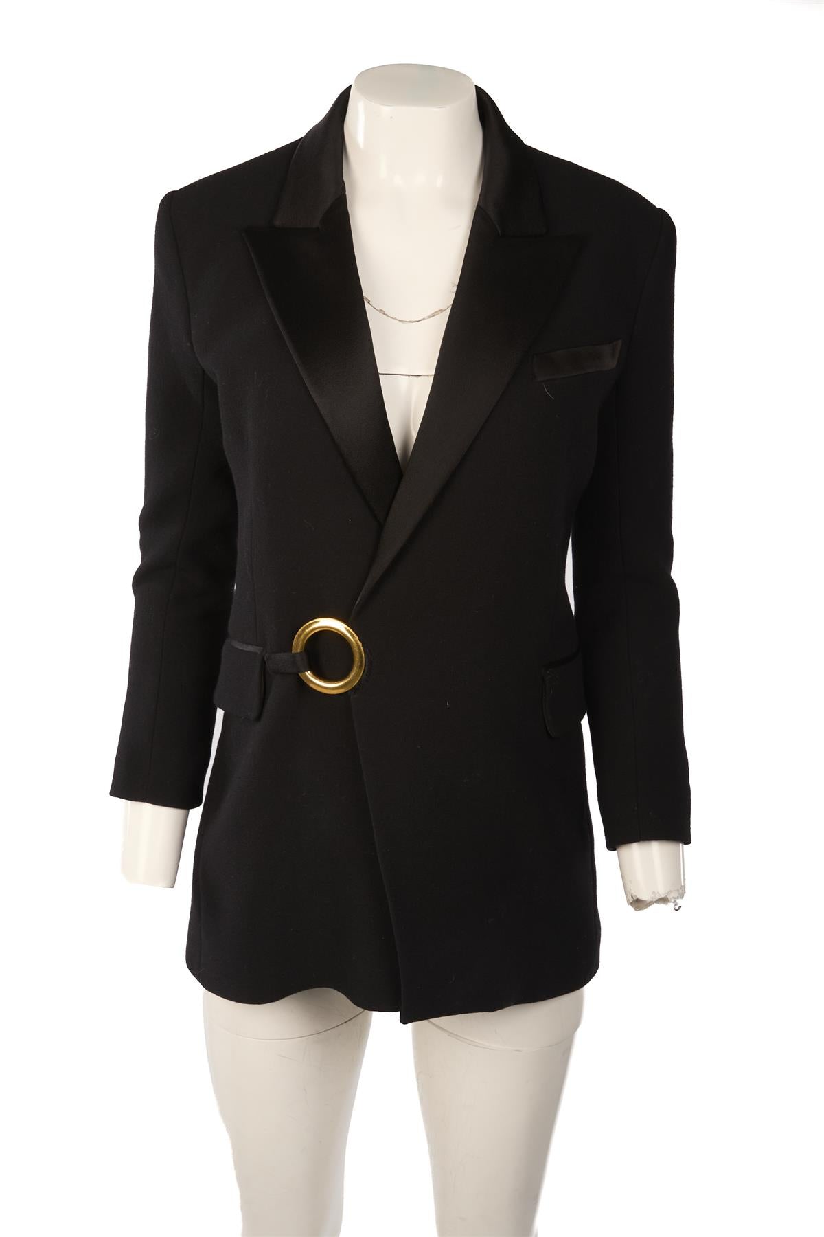 BALMAIN BLACK WOOL BLAZER FR 38 UK 10