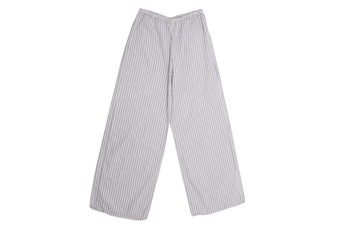WHITE COTTON STRAIGHT LEG PANTS