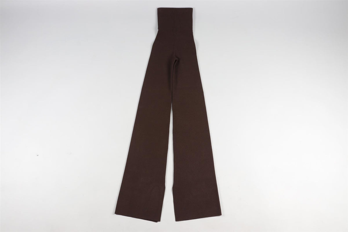 LESET BROWN KNIT FLARED PANTS XSMALL