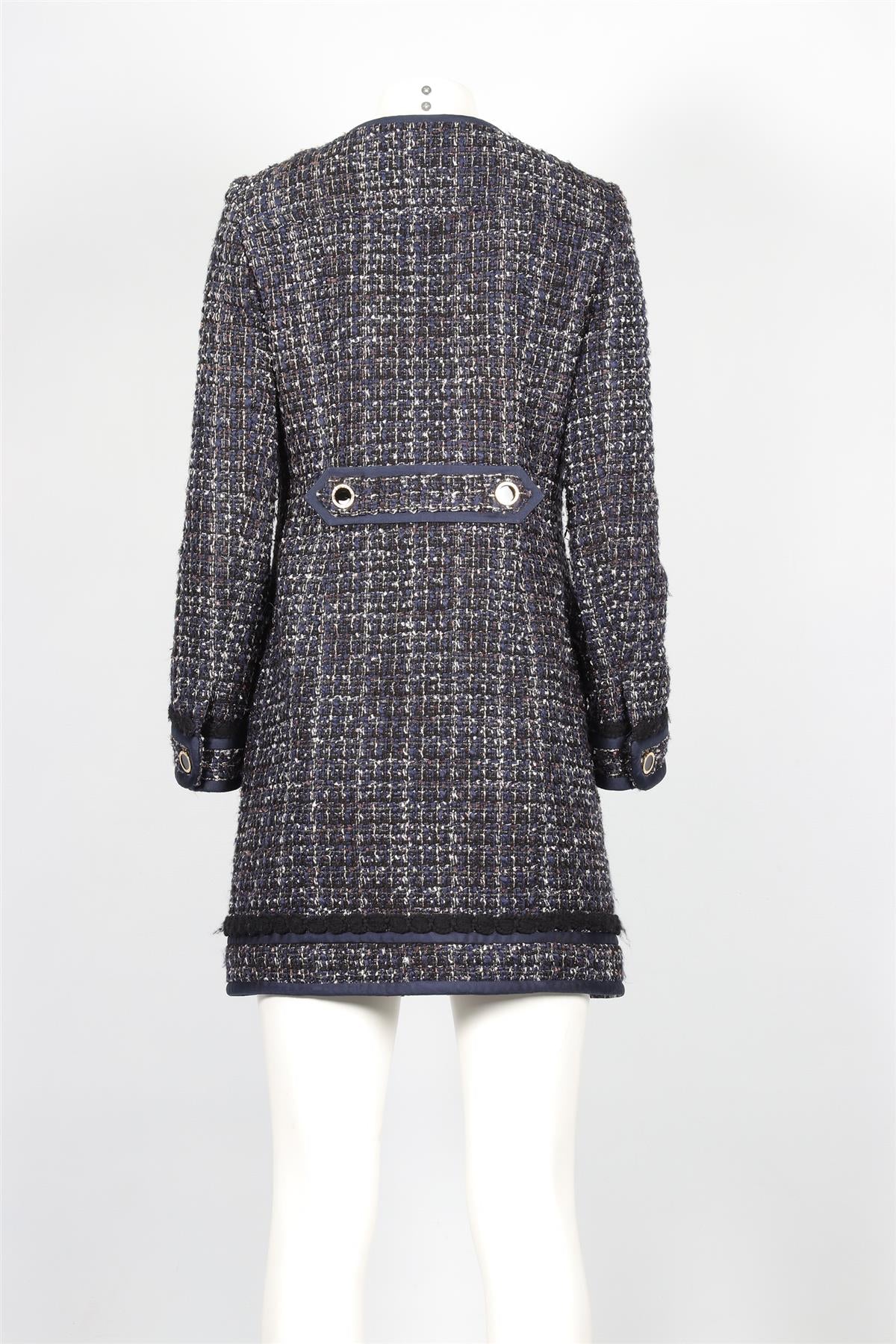 TORY BURCH BLUE TWEED COAT US 6 UK 10