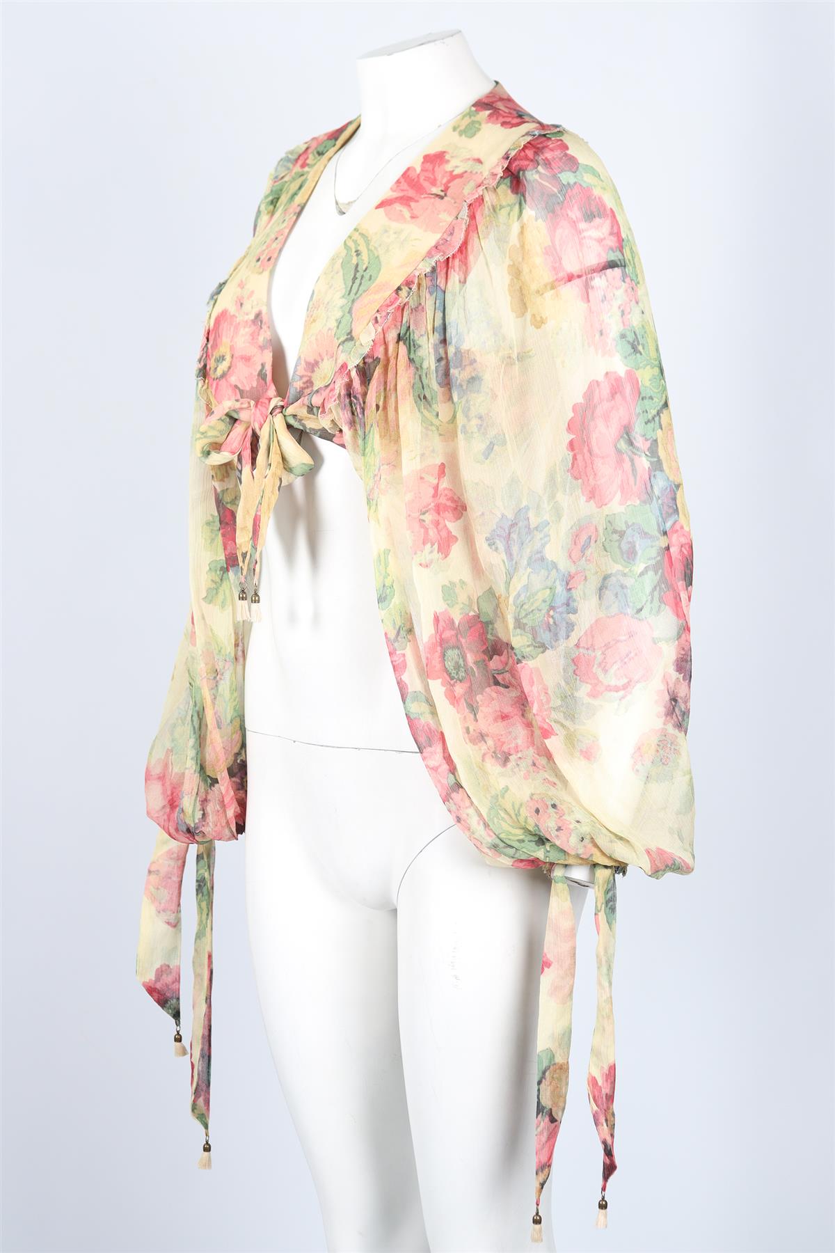 ZIMMERMANN CROPPED SILK TOP UK 14