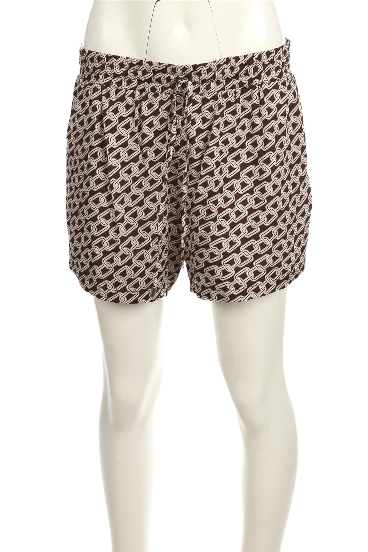 MELISSA ODABASH BROWN SATIN SHORTS MEDIUM