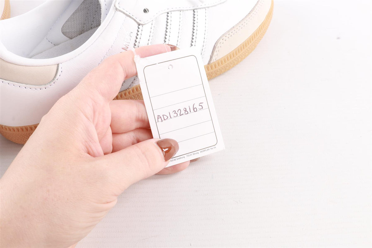 ADIDAS WHITE SAMBA CLOUD WHITE/SILVER METALLIC/GREY ONE SNEAKERS EU 38 2/3 UK 5.5 US 7
