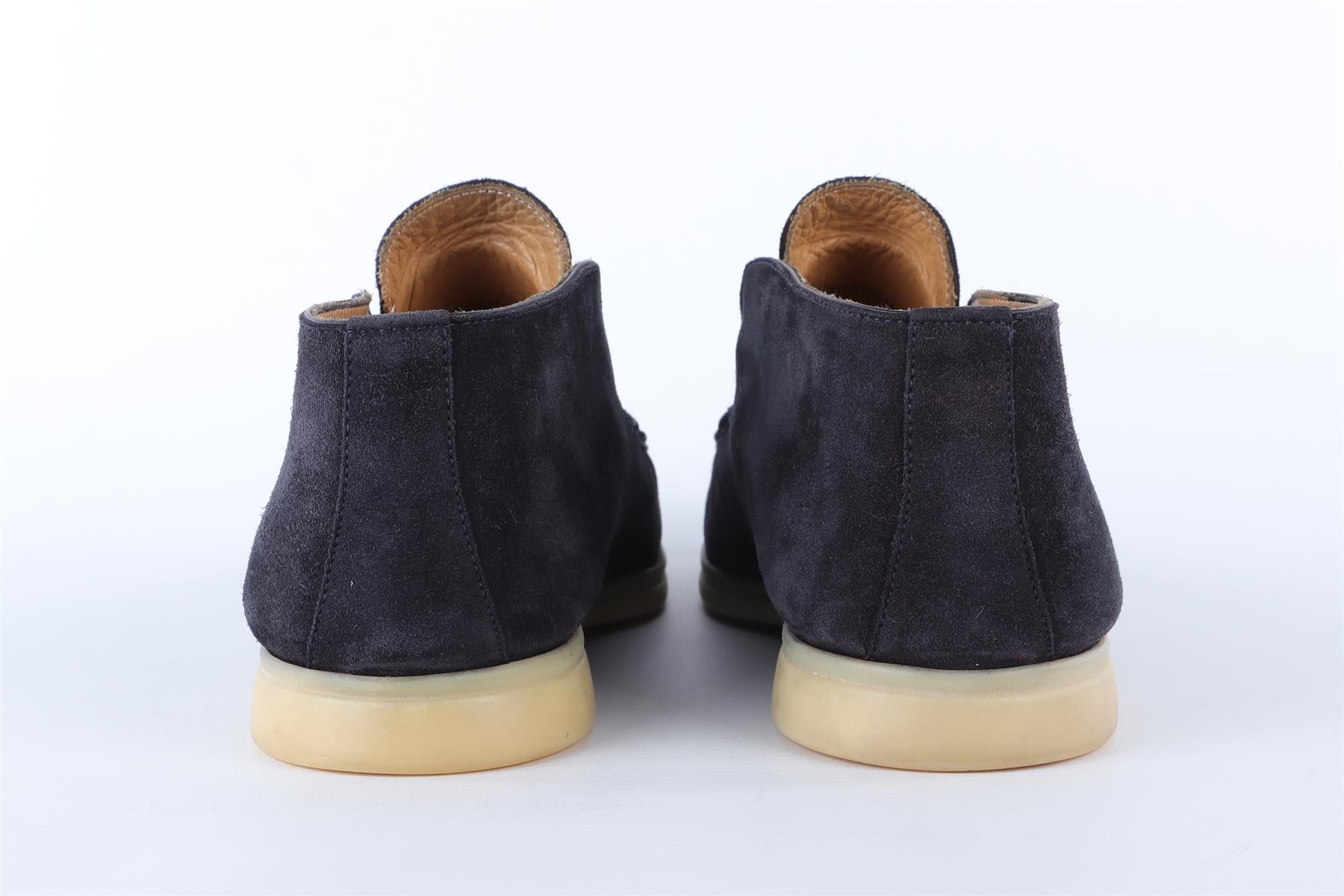 LORO PIANA NAVY OPEN WALK SUEDE BOOTS EU 42 UK 8 US 9