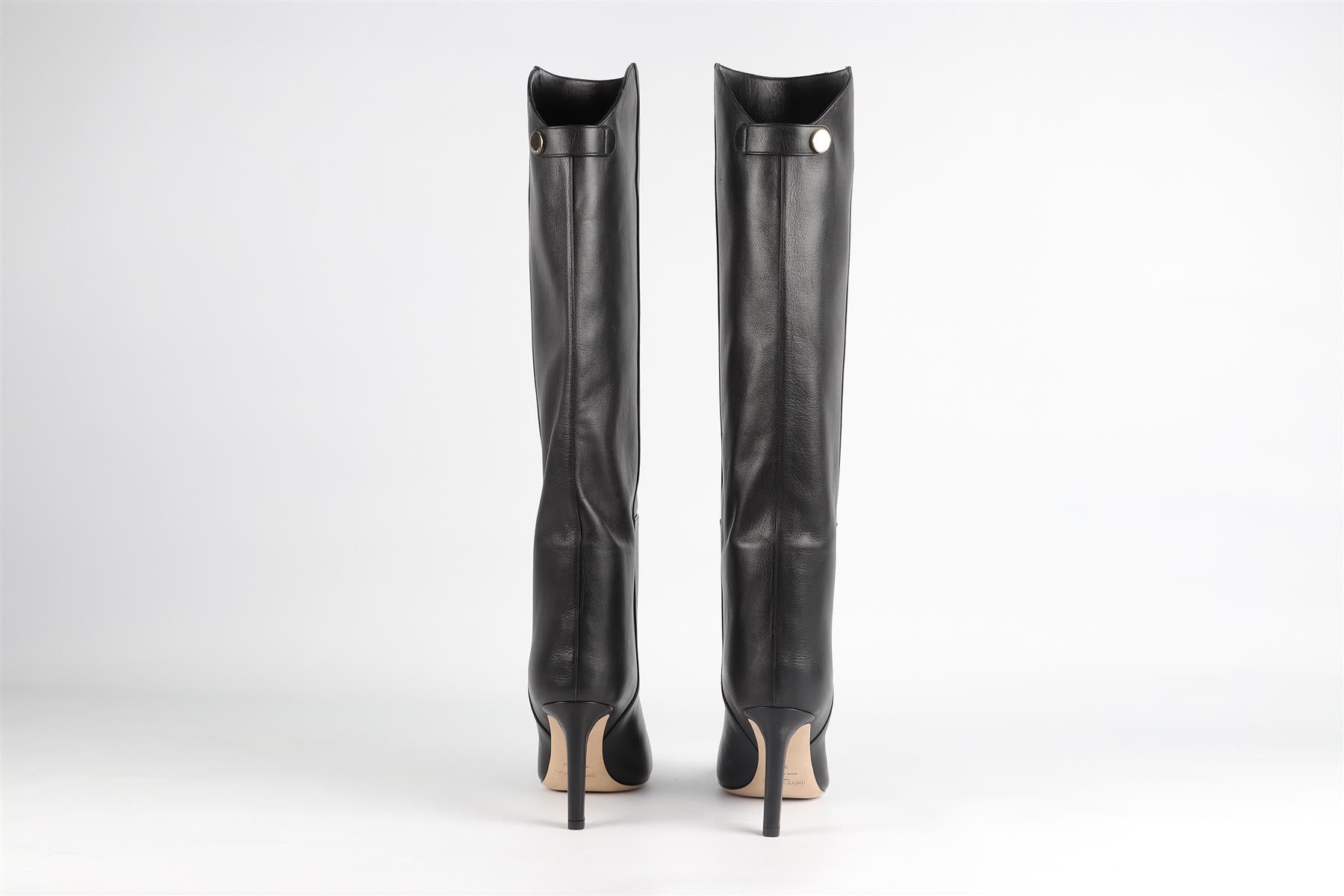 JIMMY CHOO BLACK LEATHER KNEE HIGH BOOTS EU 38 UK 5 US 8