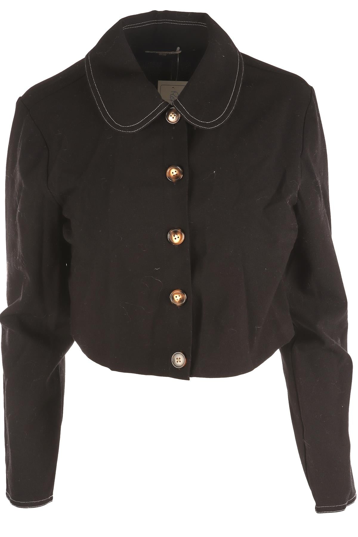REFORMATION BLACK WOOL SHIRT US 4 UK 8