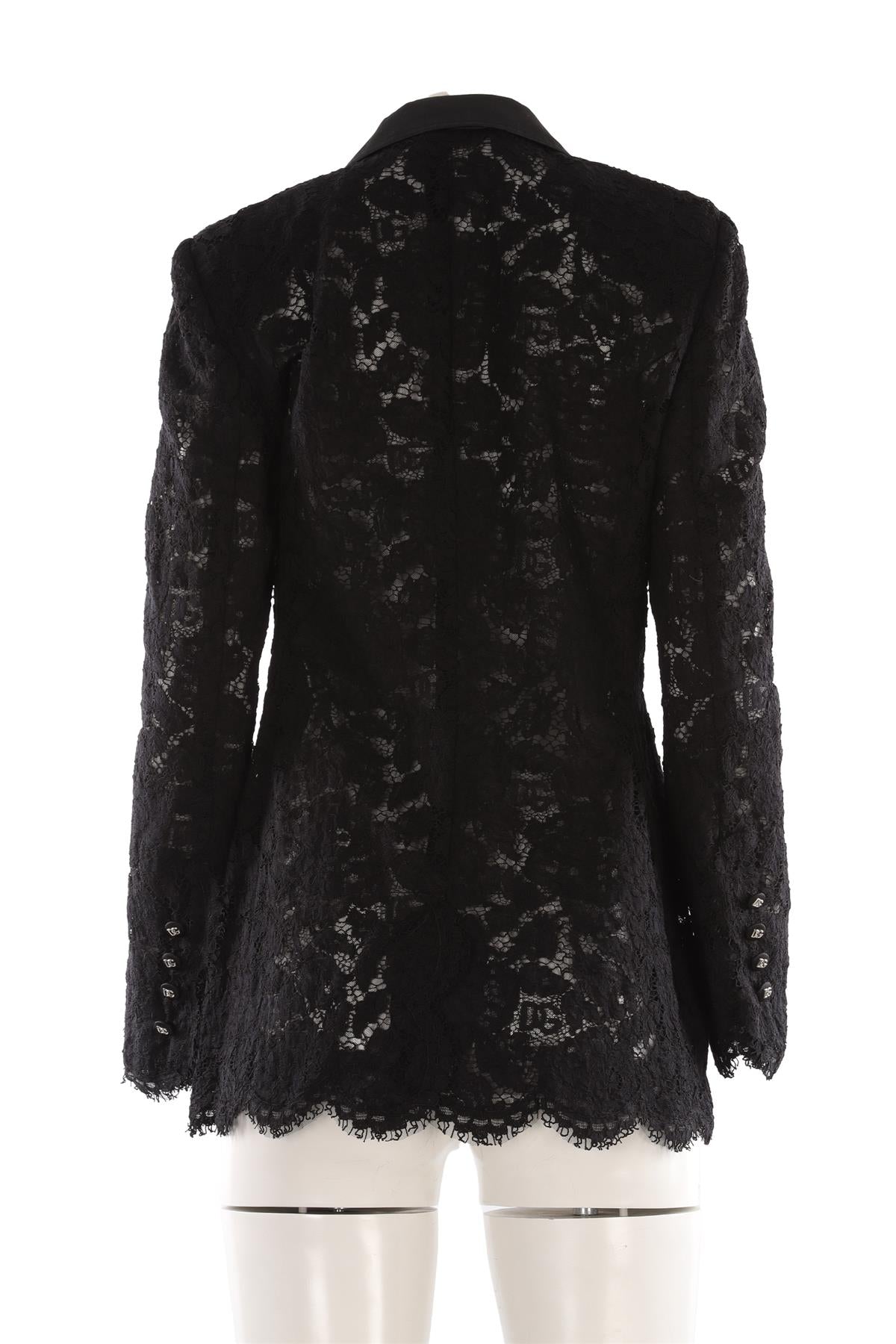 DOLCE & GABBANA BLACK LACE BLAZER IT 44 UK 12