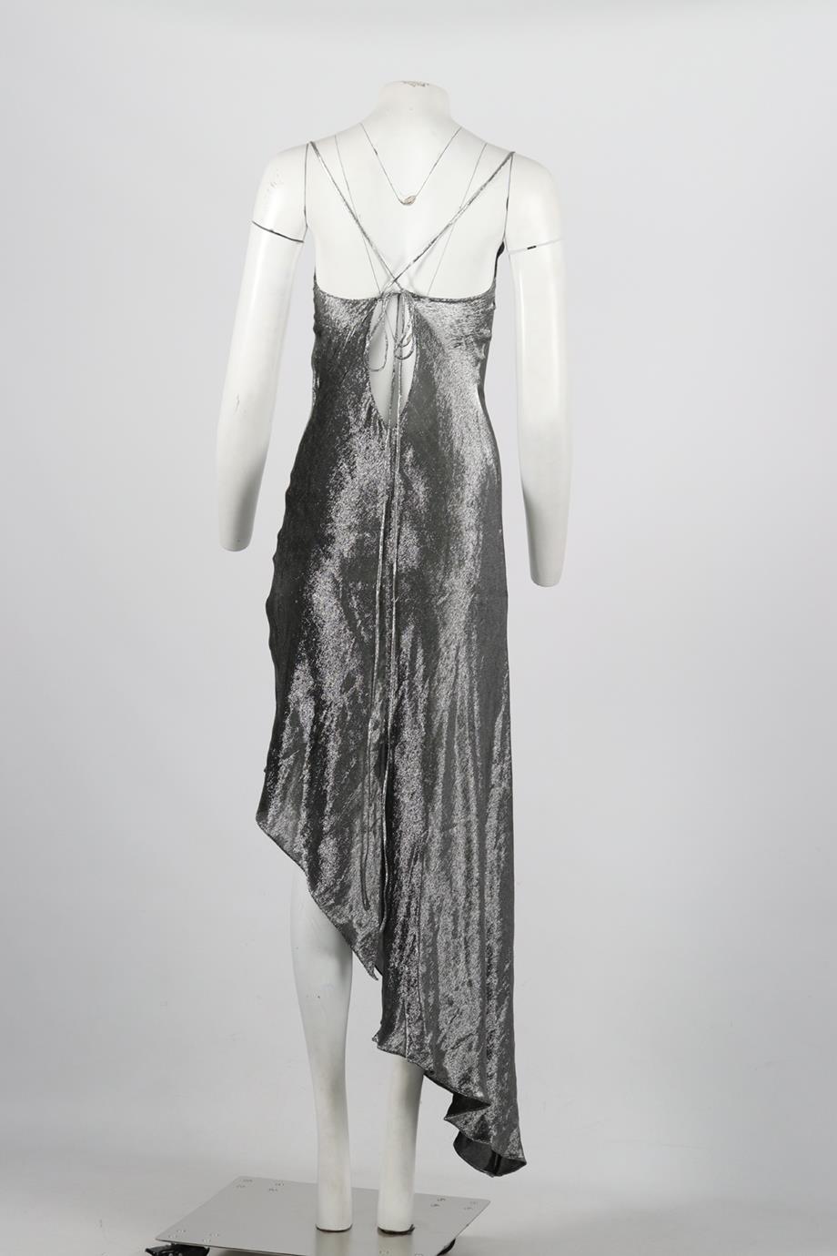 JUAN CARLOS OBANDO DRAPED SILK MAXI DRESS US 2 UK 6