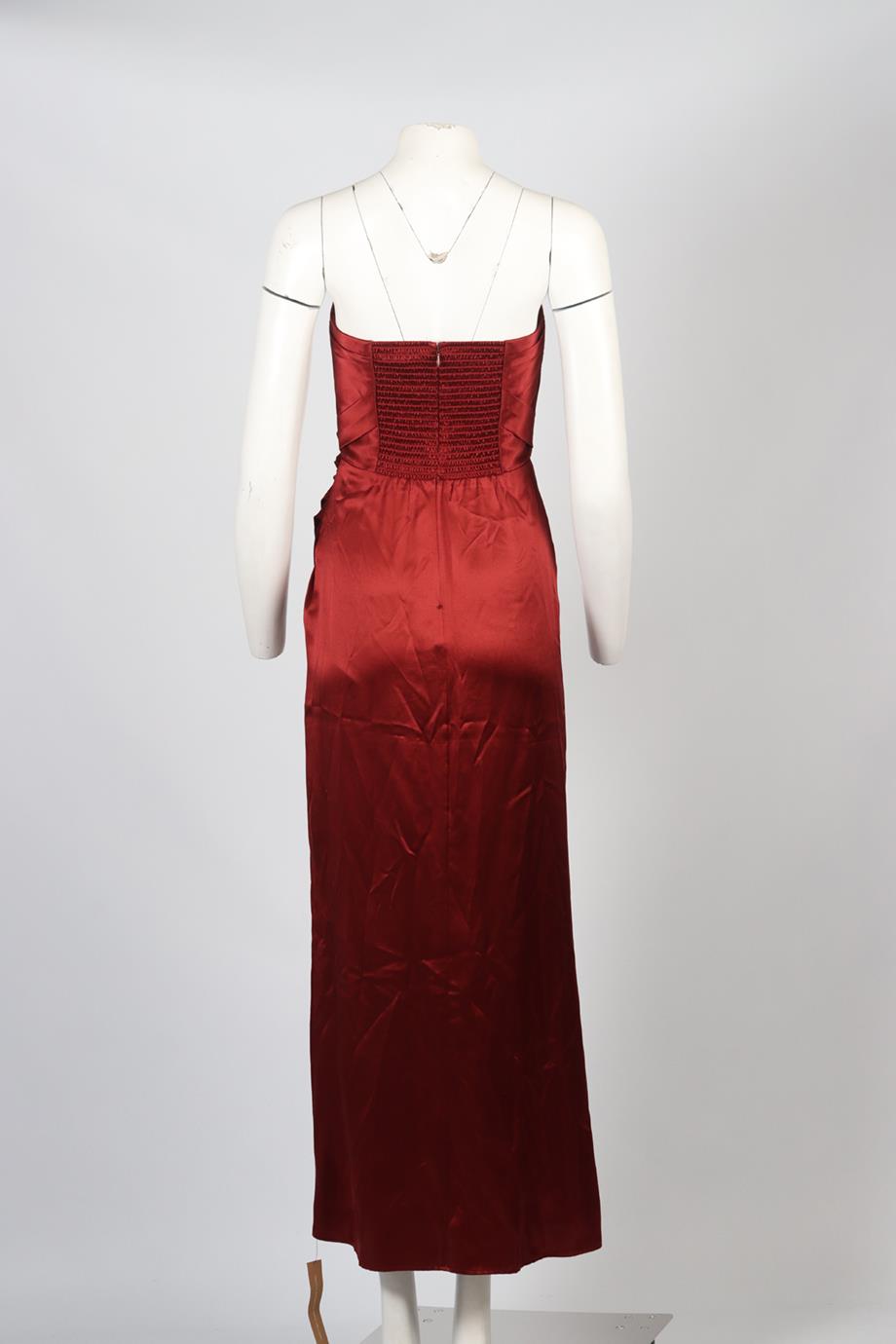 REFORMATION STRAPLESS SILK MAXI DRESS US 2 UK 6