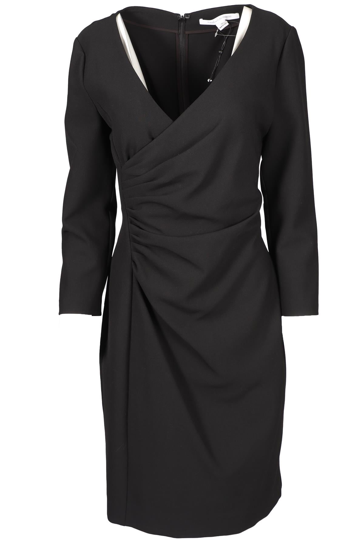 DIANE VON FURSTENBERG BLACK CREPE DRESS US 12 UK 16