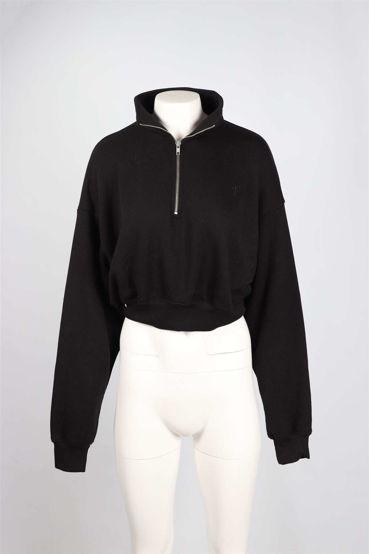 ÉTERNE BLACK COTTON BLEND SWEATSHIRT SMALL