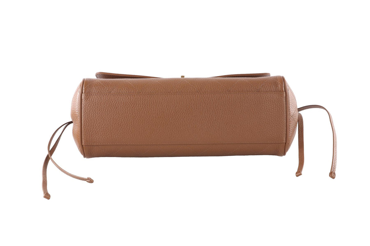 CHANEL BROWN 2026 SMALL SHOPPING BAG QUILTED LEATHER SHOULDER BAG