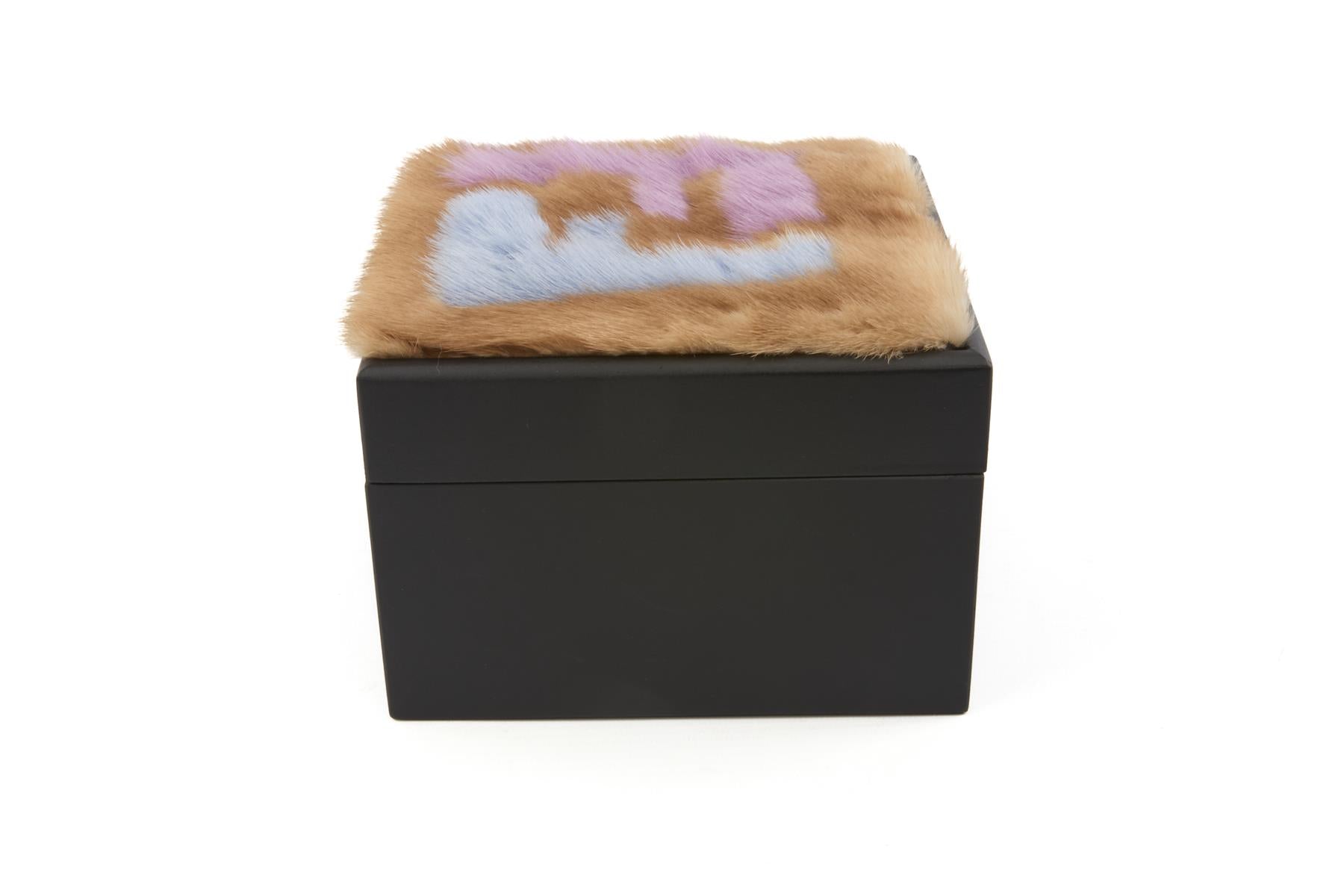 FENDI BLACK MINK FUR TRINKET BOX