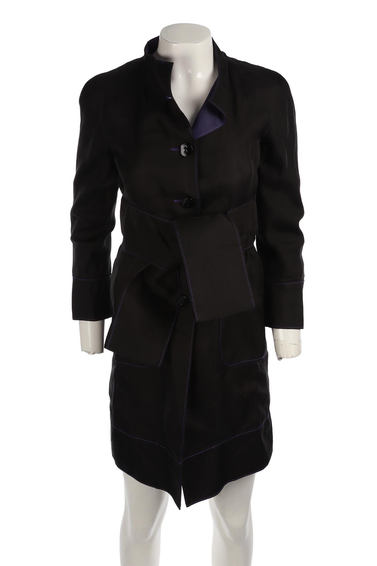 VALENTINO BLACK VINTAGE SILK COAT SMALL