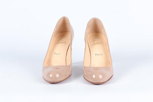 CHRISTIAN LOUBOUTIN NUDE PATENT LEATHER PUMPS EU 39 UK 6 US 9