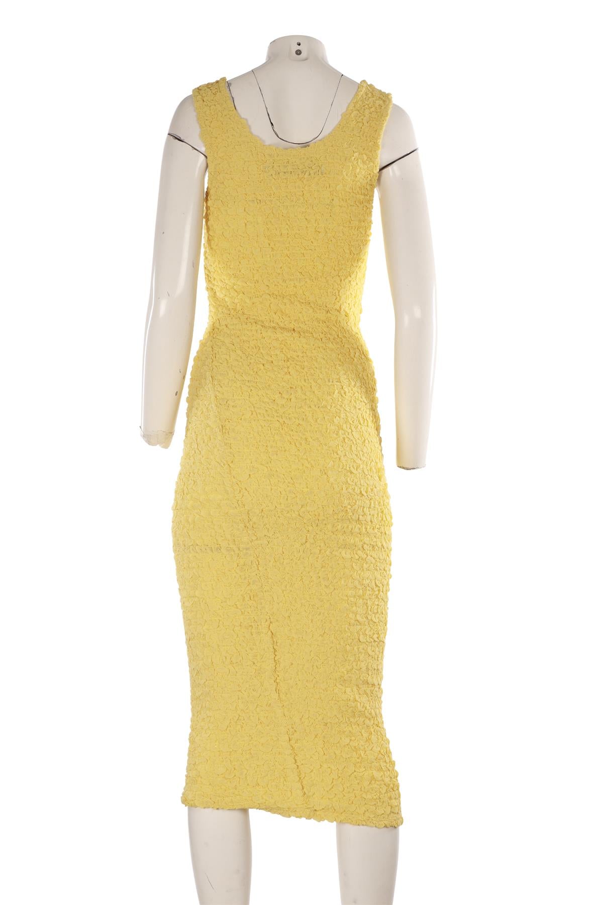 ENZA COSTA YELLOW CREPE MAXI DRESS XSMALL