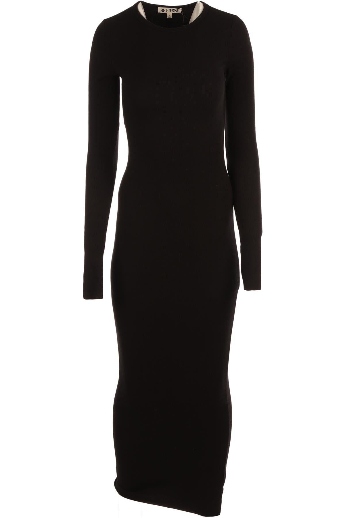 ETERNE BLACK COTTON MAXI DRESS SMALL