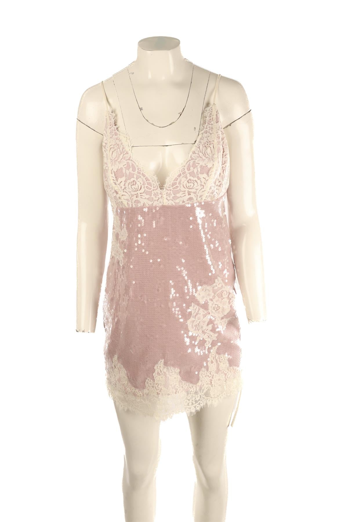 REFORMATION PINK SEQUIN MINI DRESS MEDIUM