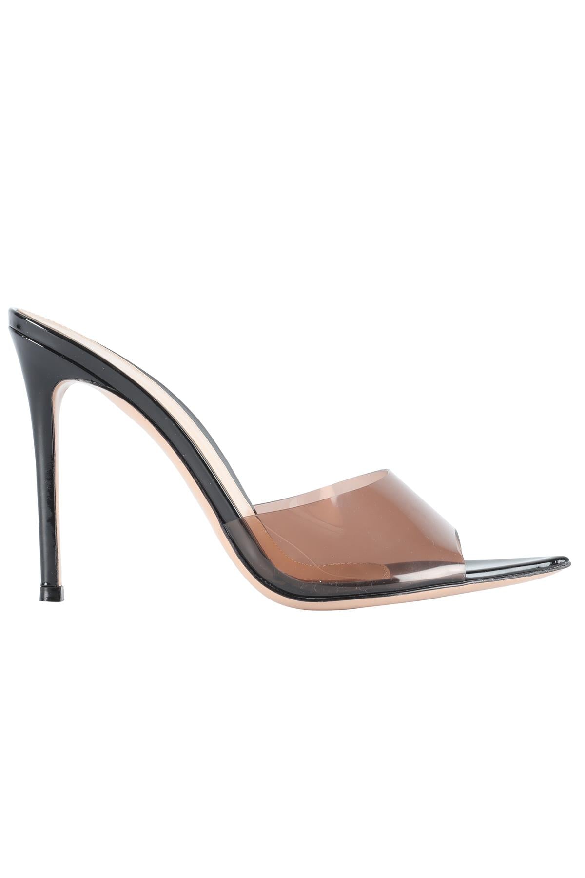 GIANVITO ROSSI BLACK PVC MULES EU 38 UK 5
