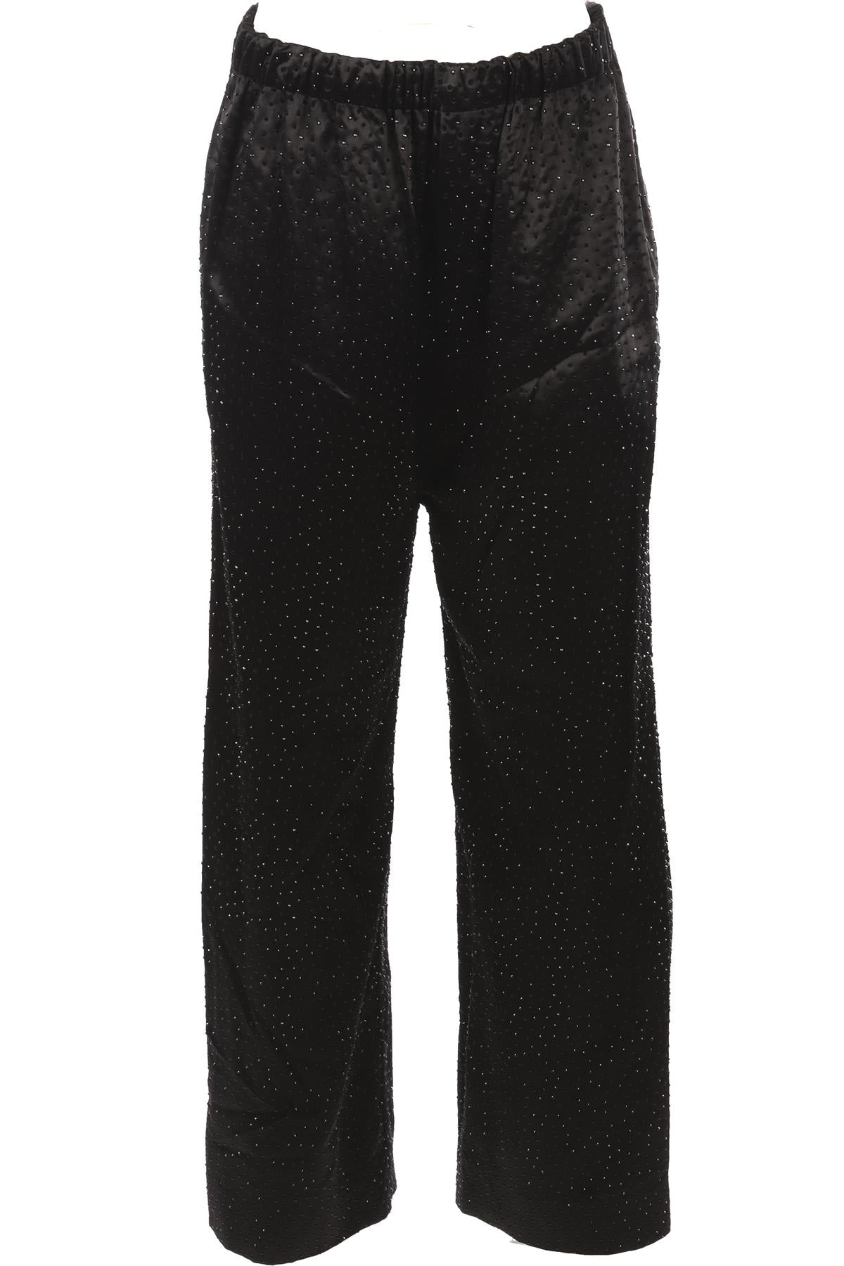 BALENCIAGA BLACK CRYSTAL WIDE LEG PANTS FR 36 UK 8