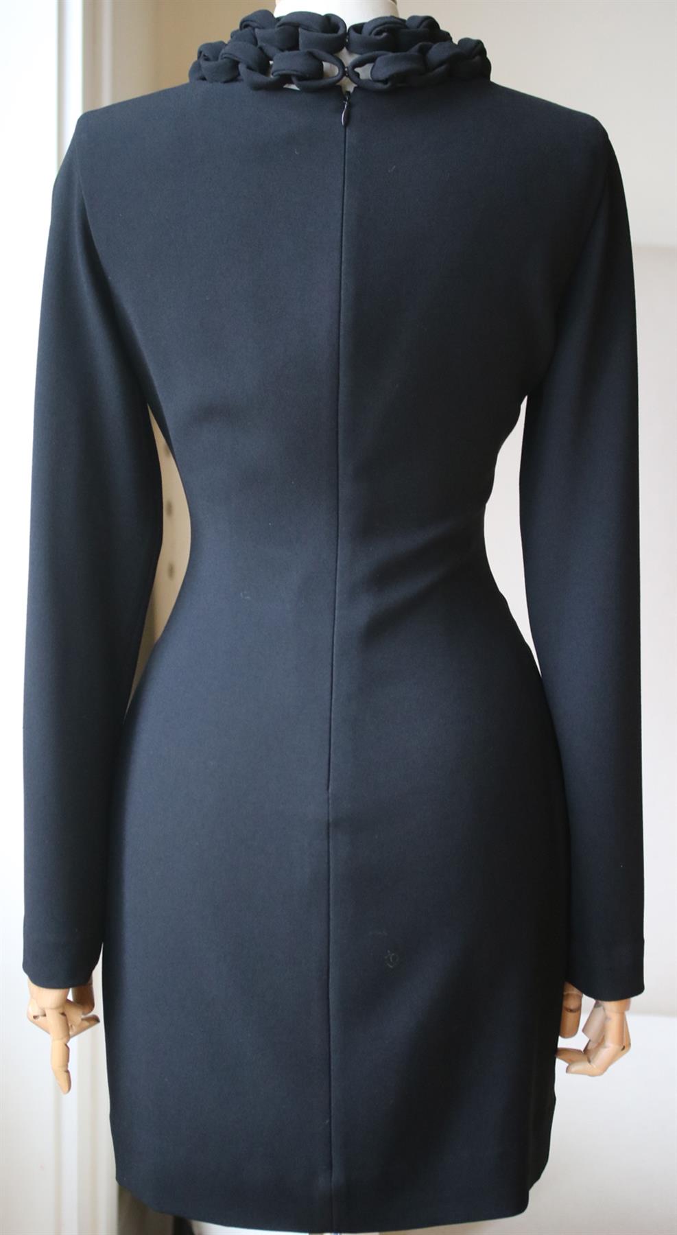 DIANE VON FURSTENBERG GIADA CHAIN COLLAR CREPE MINI DRESS US 4 UK 8