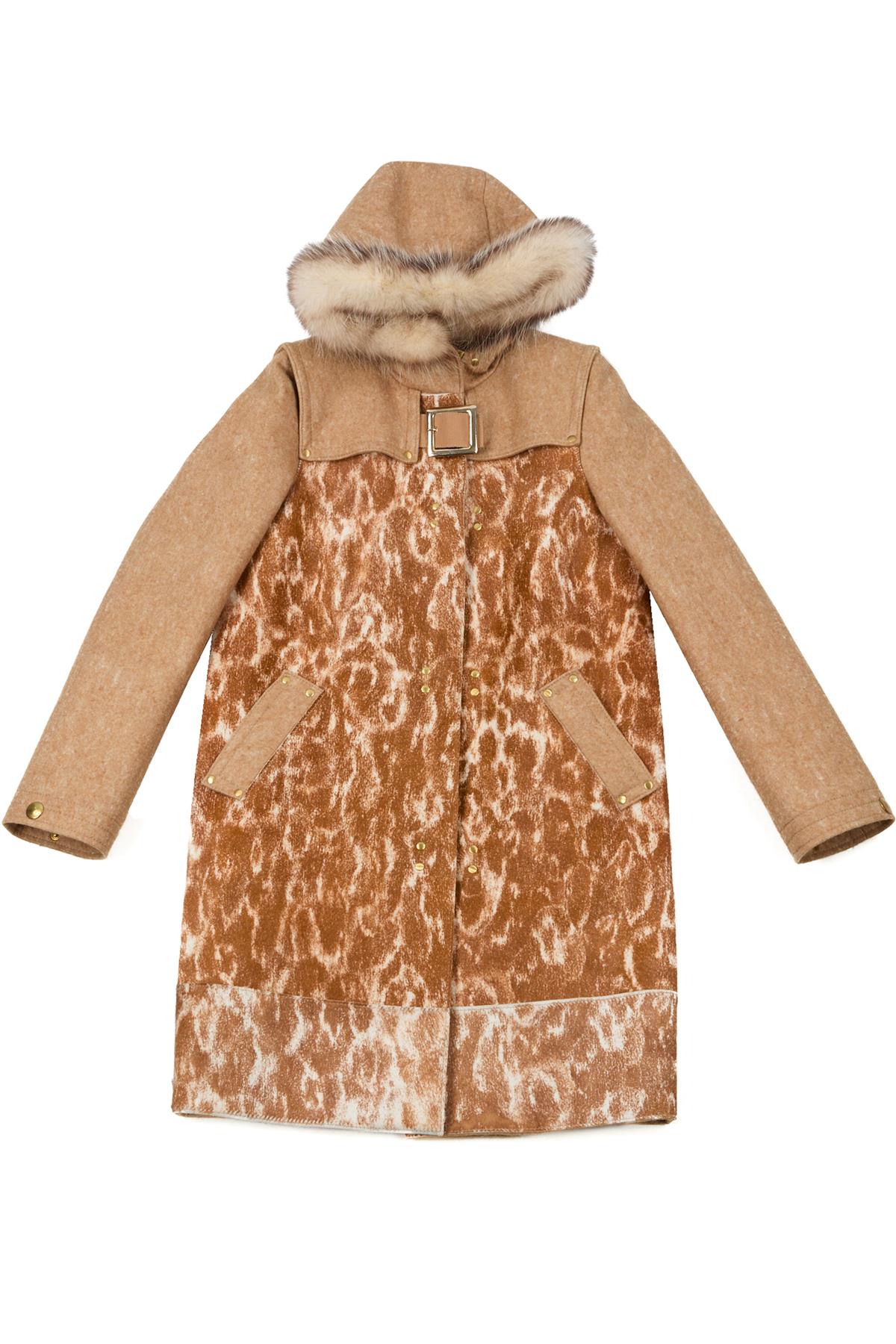PHILOSOPHY DI ALBERTA FERRETTI BEIGE CALF HAIR COAT IT 42 UK 10
