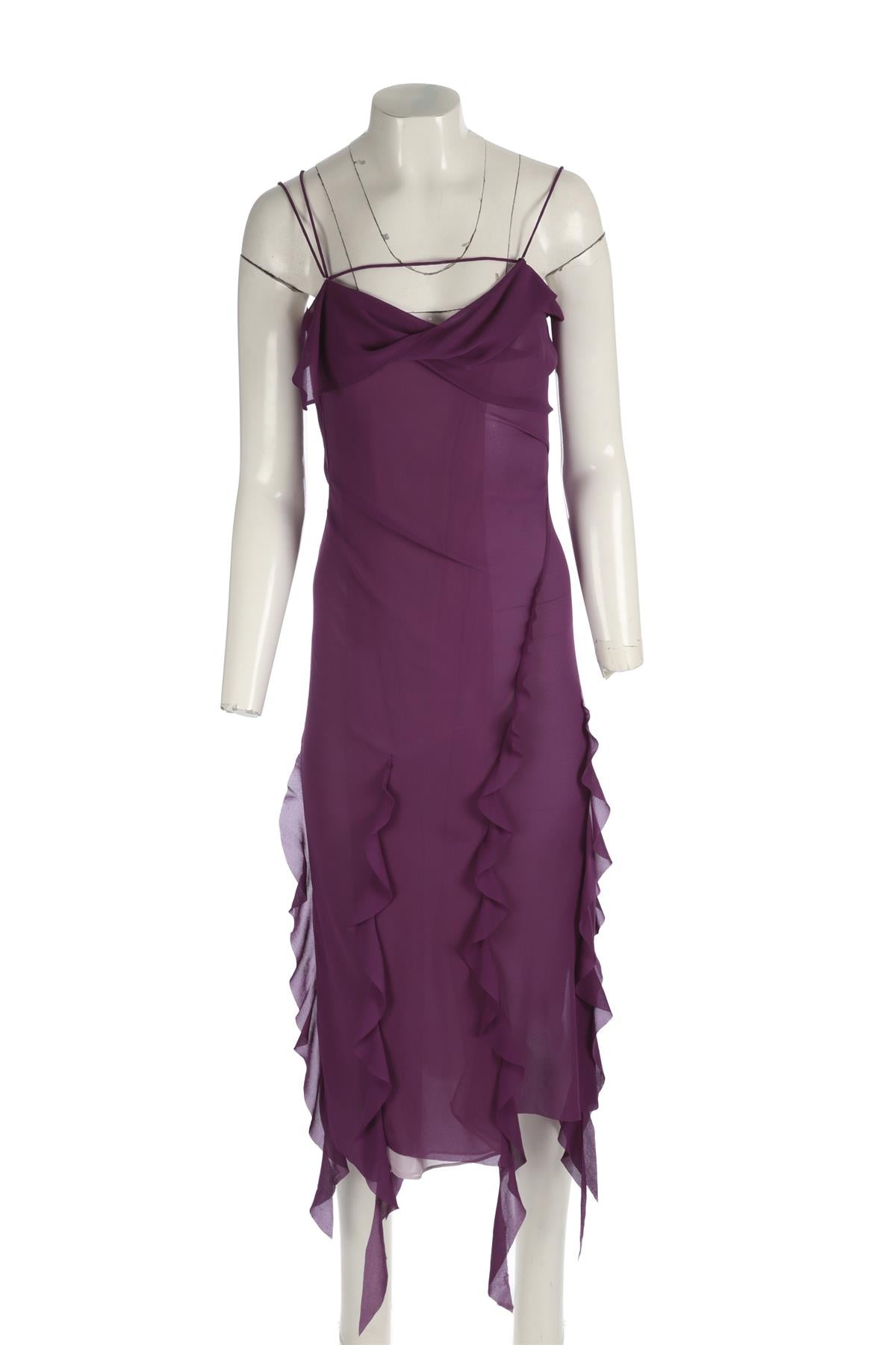 ACNE STUDIOS PURPLE CREPE MIDI DRESS DE 36 UK 8