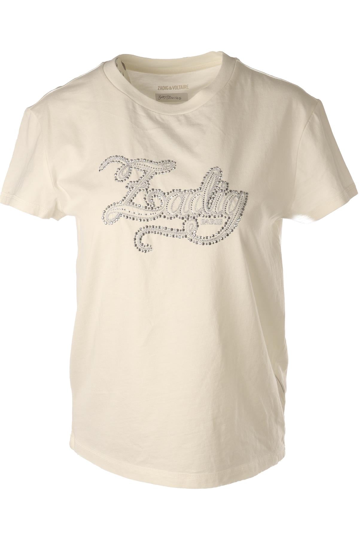 ZADIG & VOLTAIRE WHITE COTTON T-SHIRT XSMALL