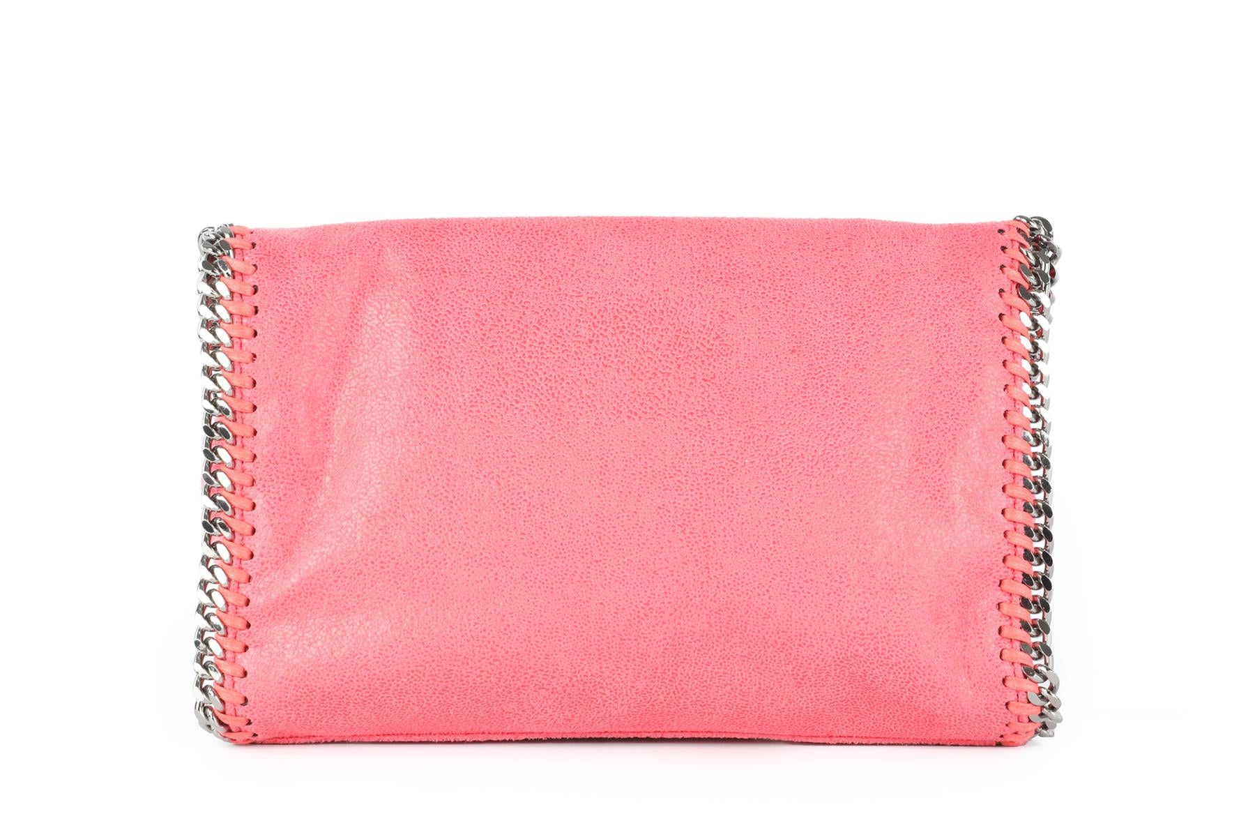 STELLA MCCARTNEY PINK FALABELLA MINI FAUX LEATHER SHOULDER BAG