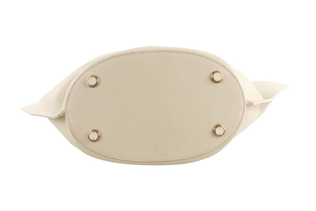 CULT GAIA CREAM VALESKA LEATHER TOTE BAG