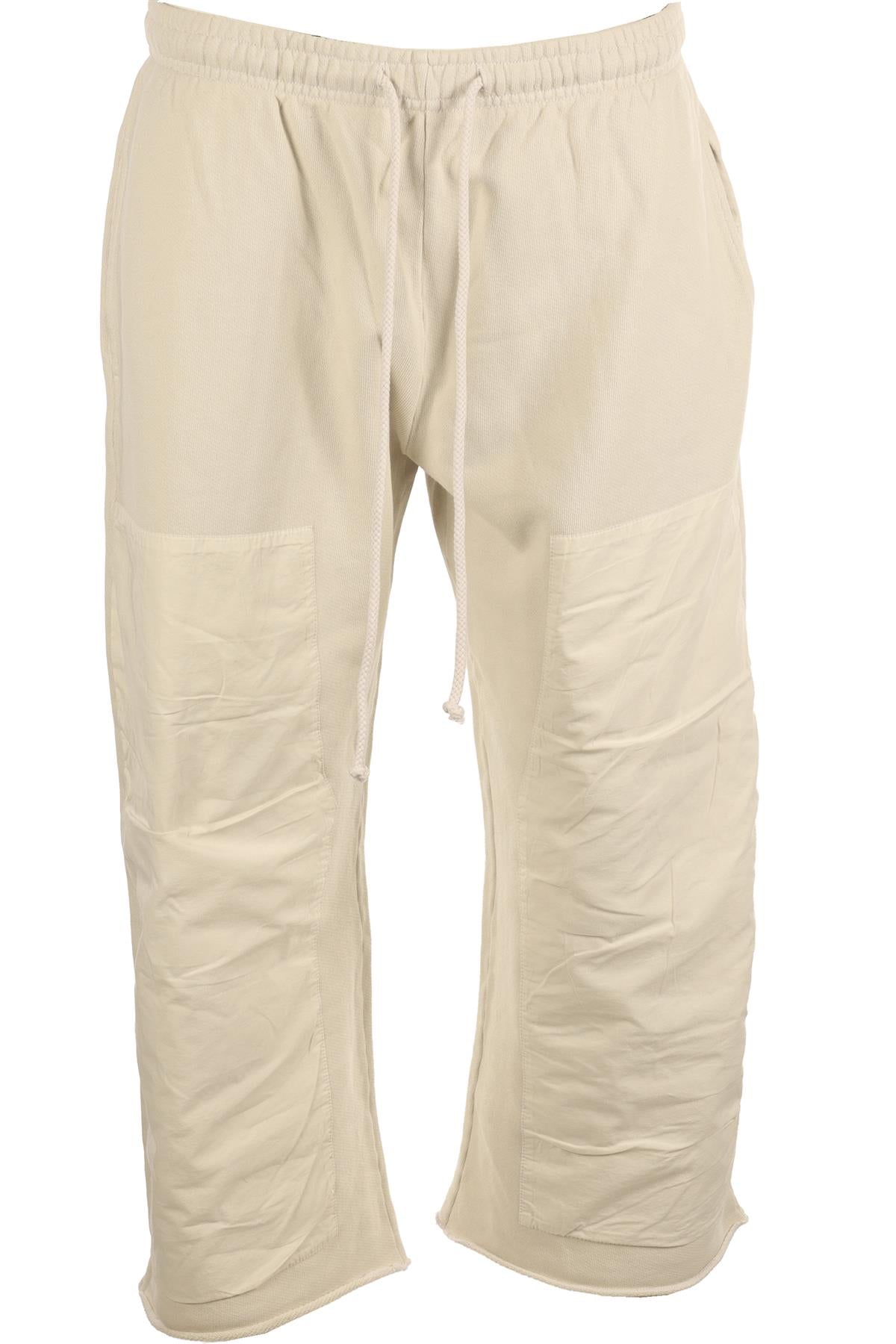 LESET ECRU COTTON WIDE LEG PANTS SMALL