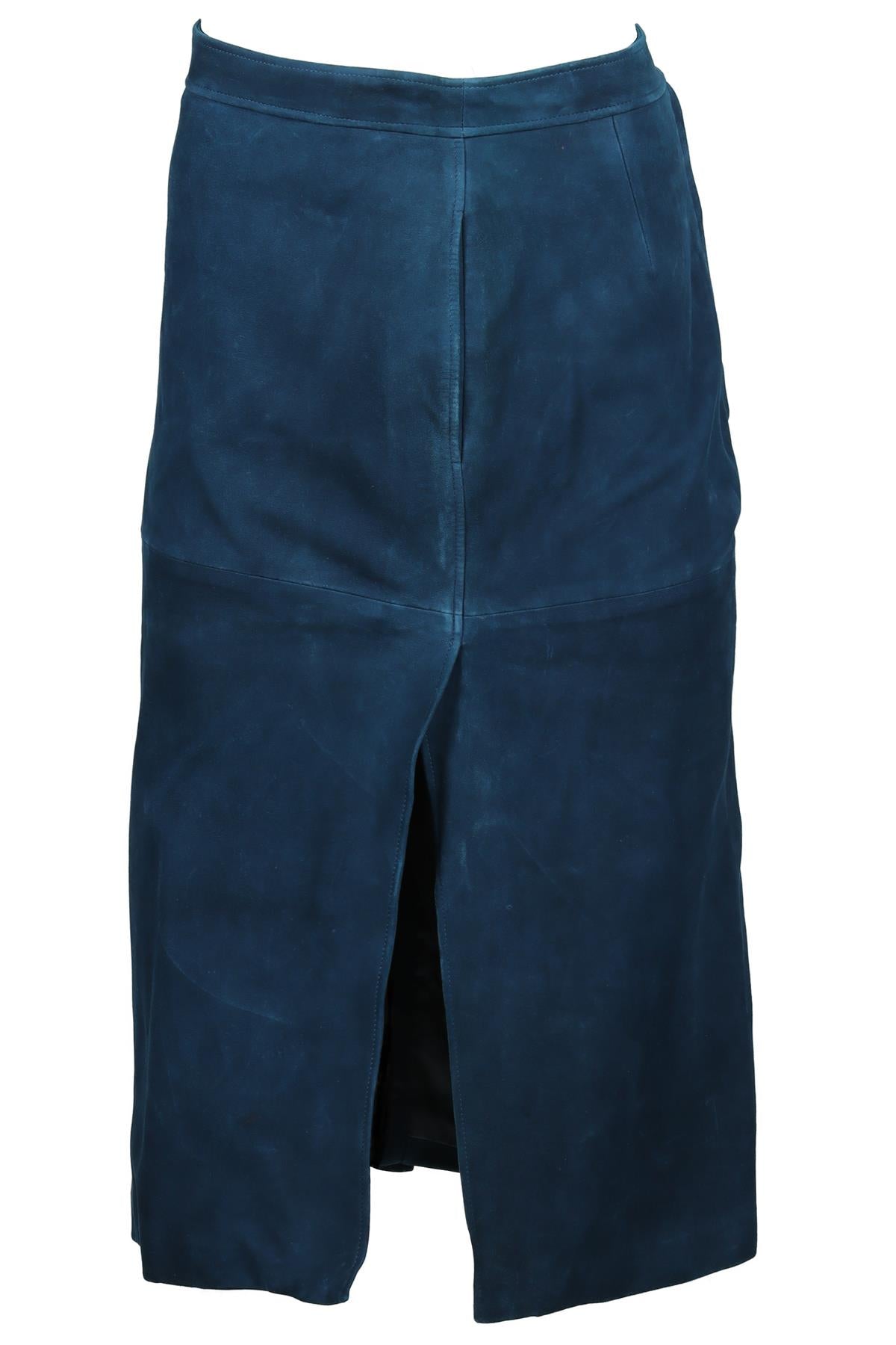 GUCCI BLUE SUEDE MIDI DRESS IT 40 UK 8