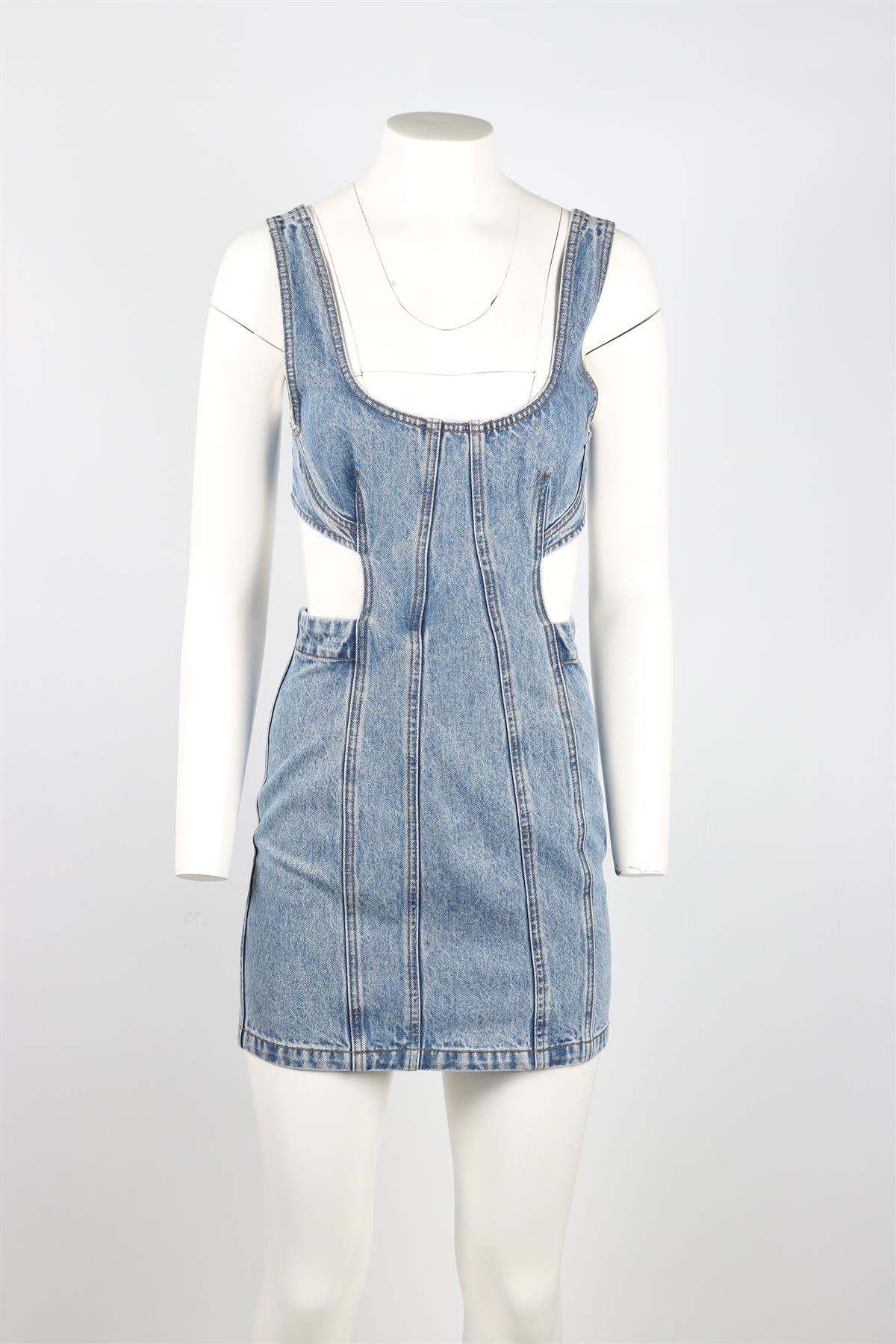 GRLFRND BLUE DENIM MINI DRESS XSMALL