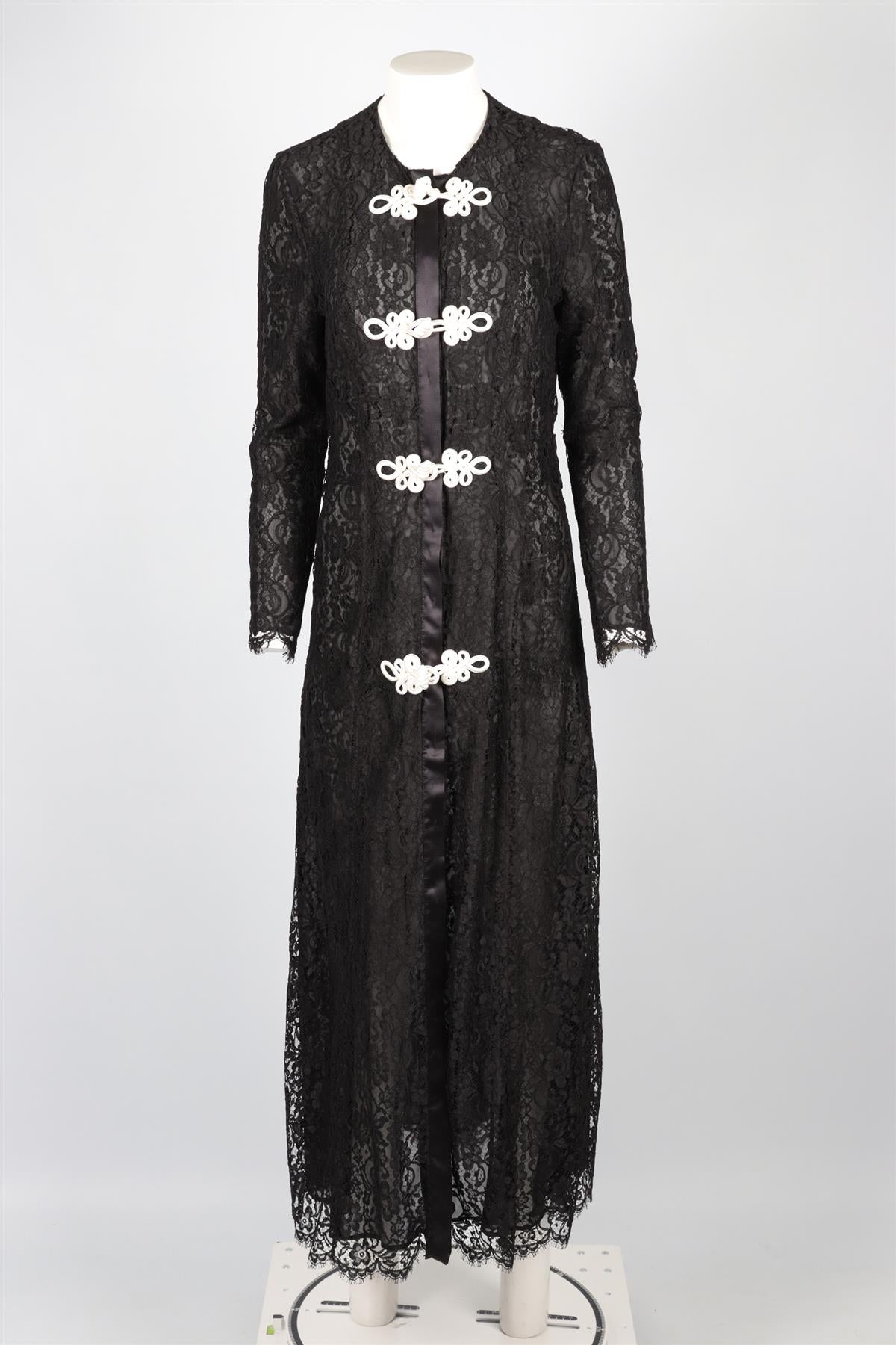 ALESSANDRA RICH BLACK LACE MAXI DRESS IT 44 UK 12