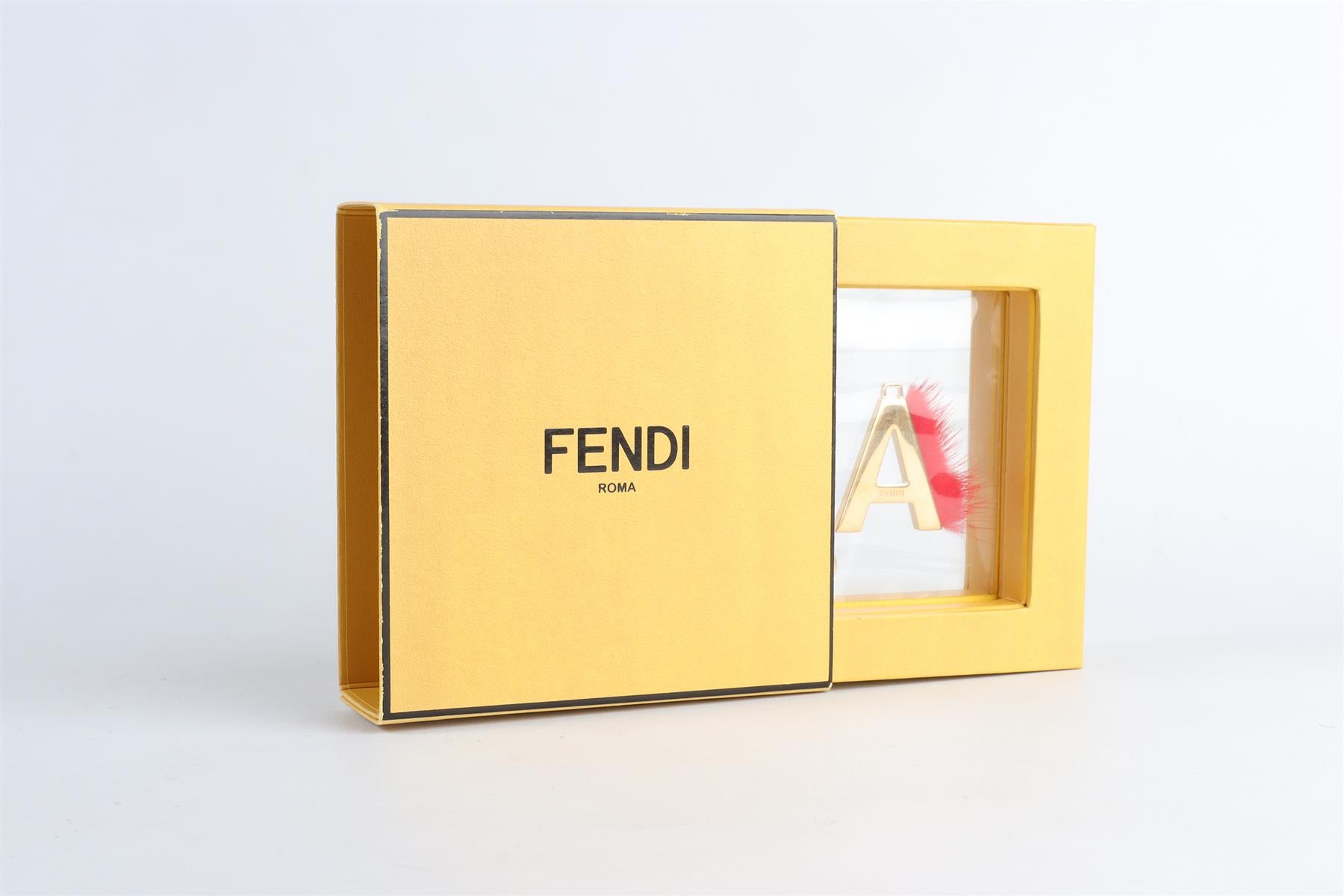 FENDI GOLD A INITIAL BAG CHARM