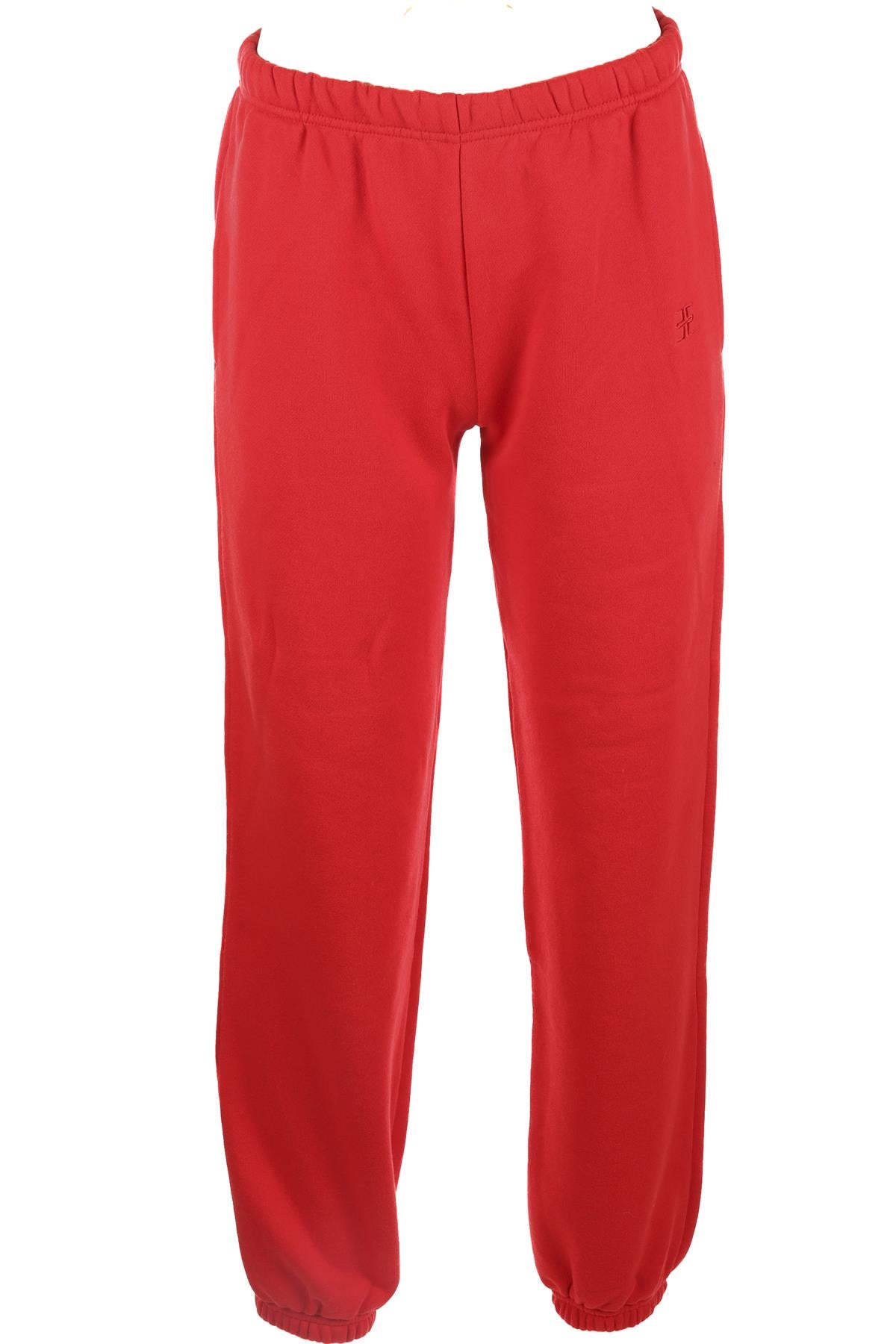 ETERNE RED COTTON TRACK PANTS XSMALL