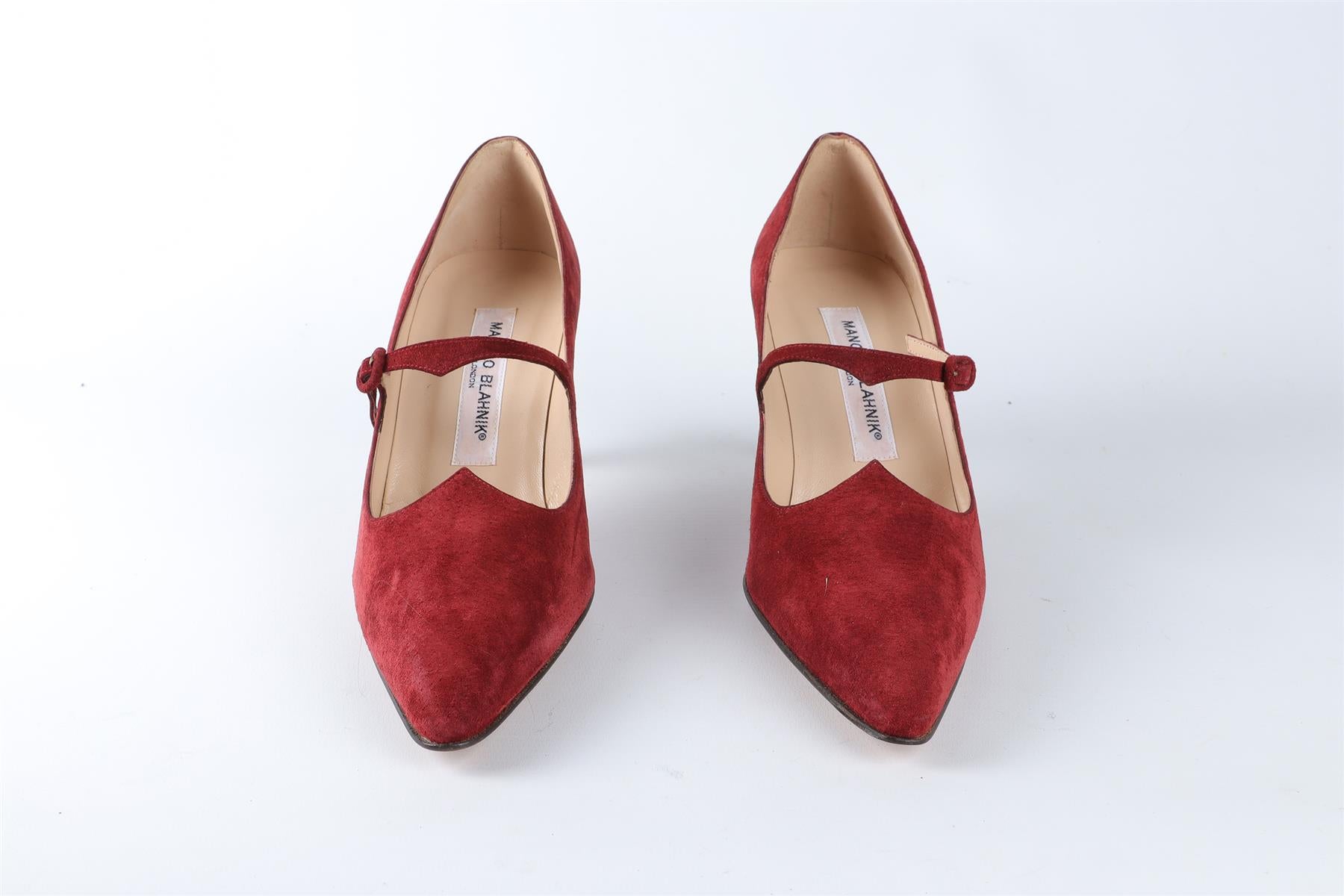 MANOLO BLAHNIK RED SUEDE PUMPS EU 38 UK 5 US 8