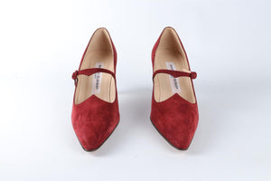 MANOLO BLAHNIK RED SUEDE PUMPS EU 38 UK 5 US 8