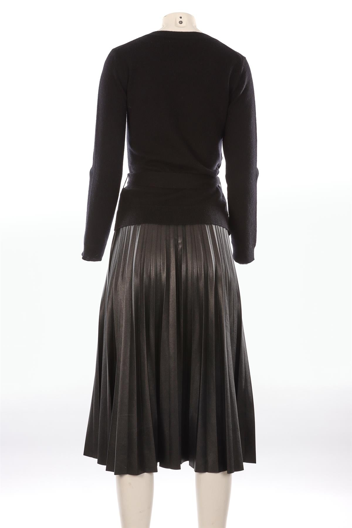 ALTUZARRA BLACK CASHMERE MIDI DRESS FR 36 UK 8