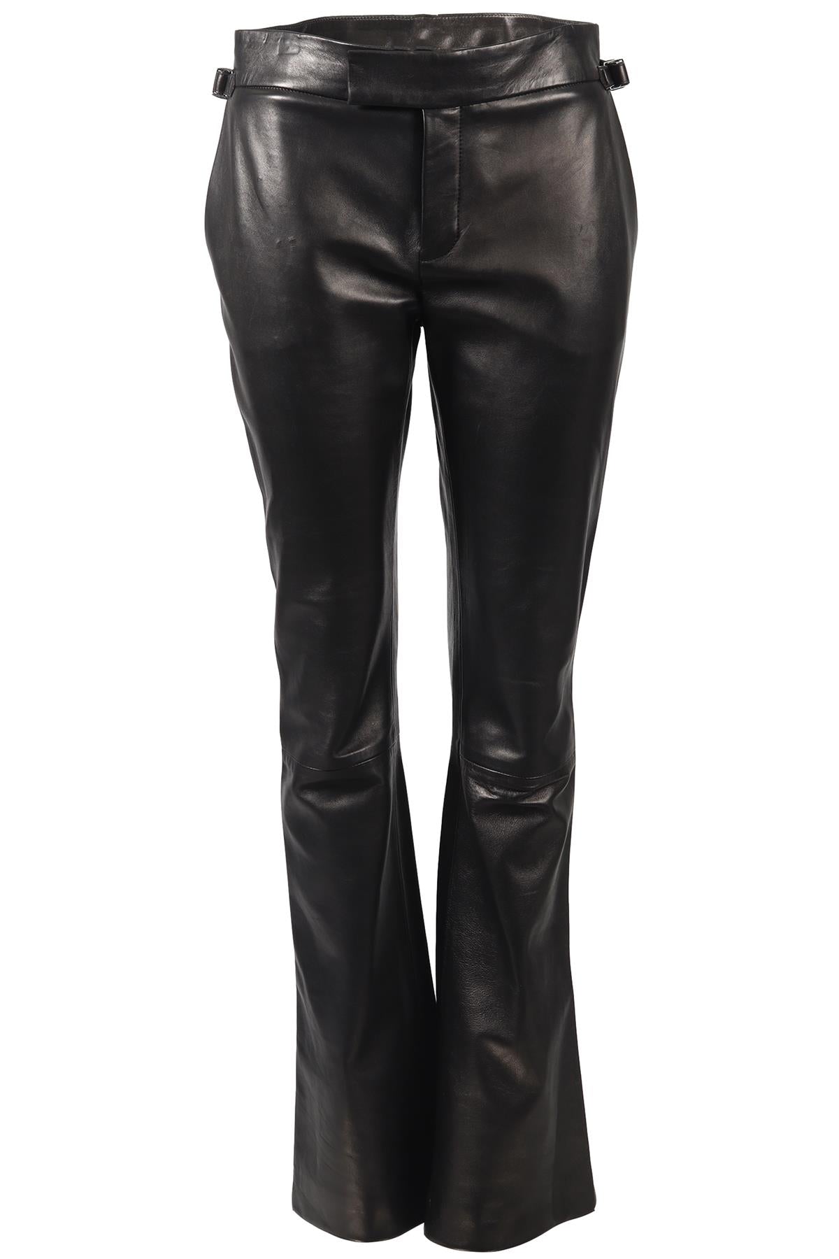 TOM FORD LEATHER FLARED PANTS IT 40 UK 8