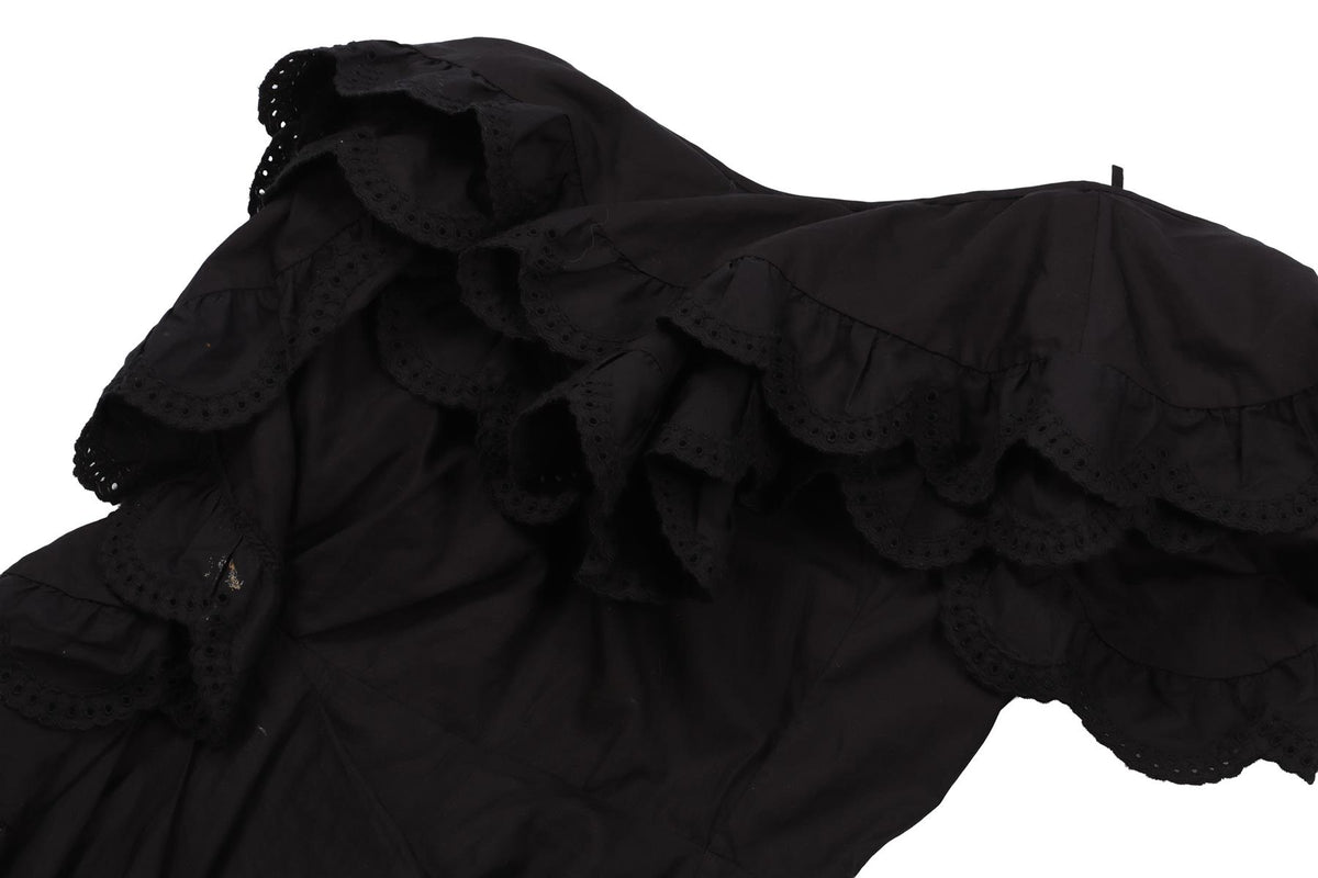 ISABEL MARANT BLACK COTTON MINI DRESS FR 36 UK 8