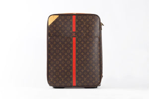 LOUIS VUITTON BROWN 2010 PEGASE 55 COATED CANVAS SUITCASE