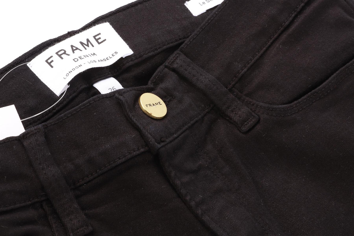 FRAME BLACK COTTON JEANS W26 UK 8