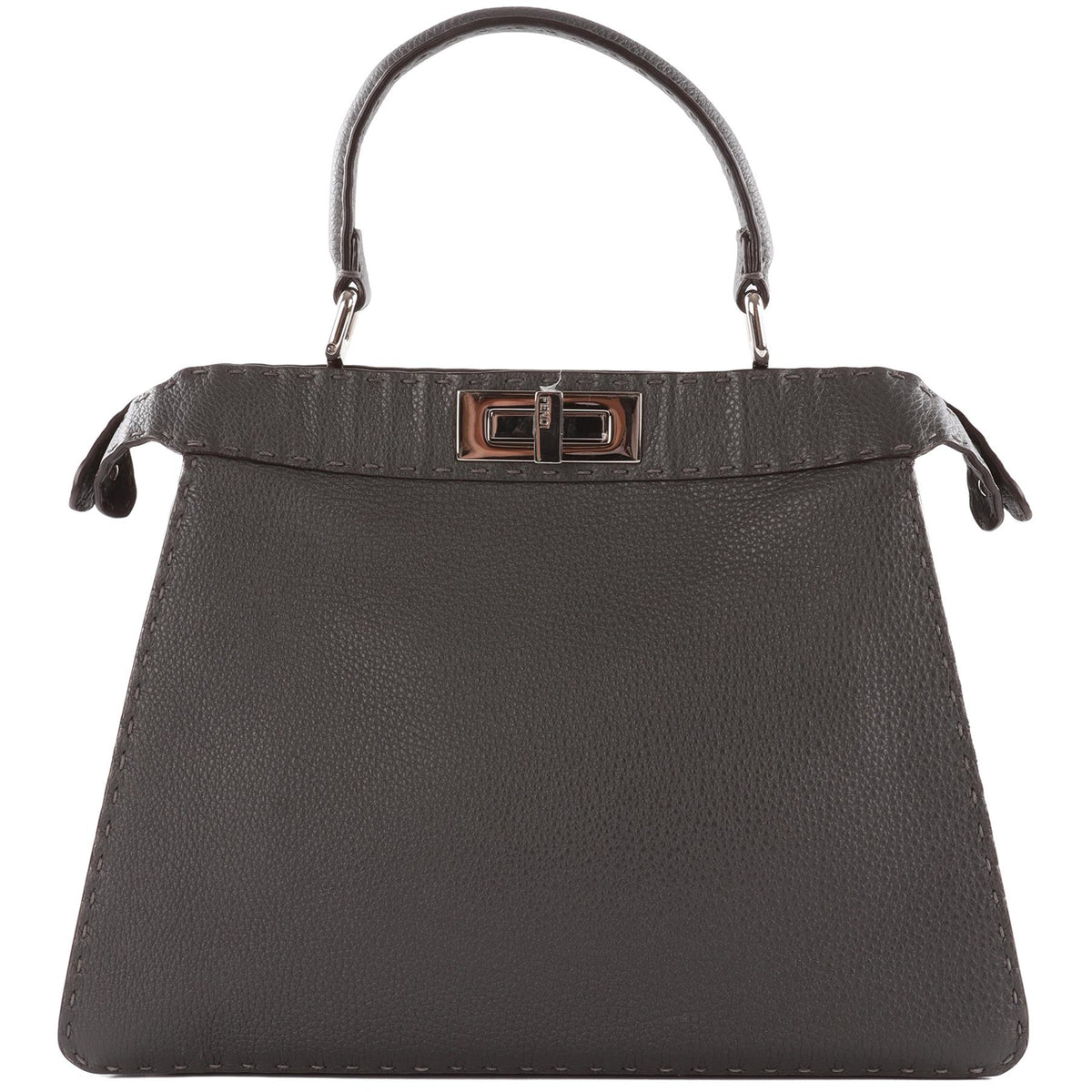 FENDI GREY PEEKABOO ISEEU MEDIUM LEATHER TOTE BAG