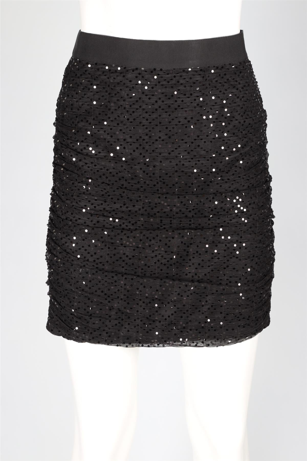 DOLCE & GABANNA BLACK TULLE MINI SKIRT IT 42 UK 10