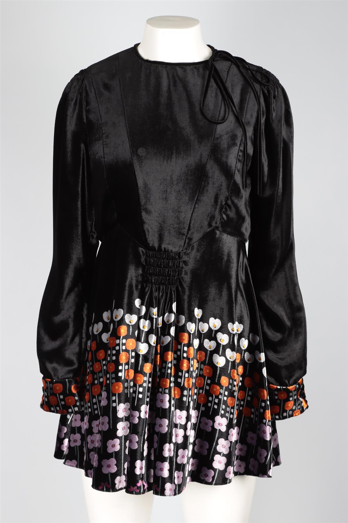 VALENTINO BLACK VELVET MINI DRESS IT 44 UK 12
