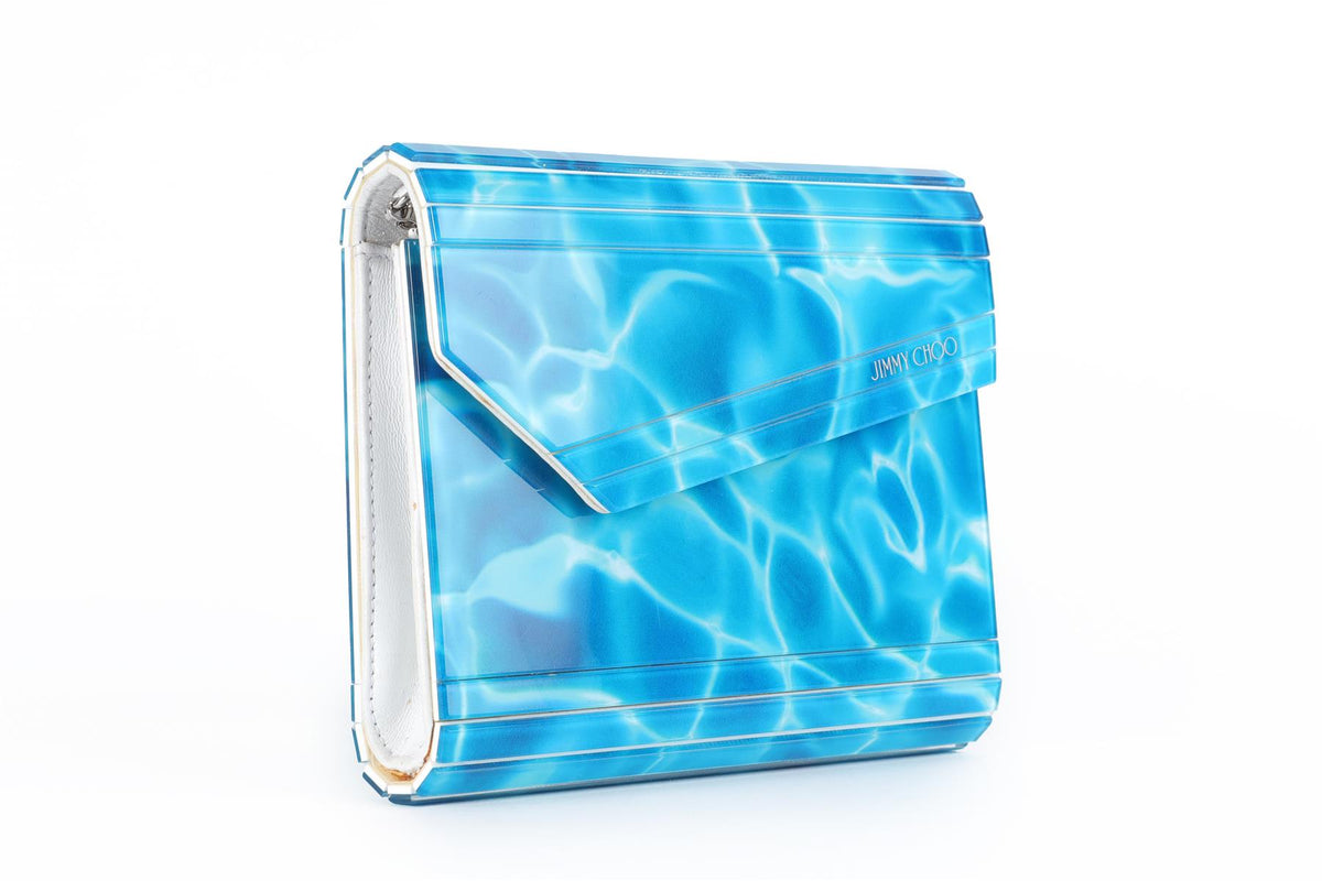JIMMY CHOO BLUE CANDY ACRYLIC CLUTCH
