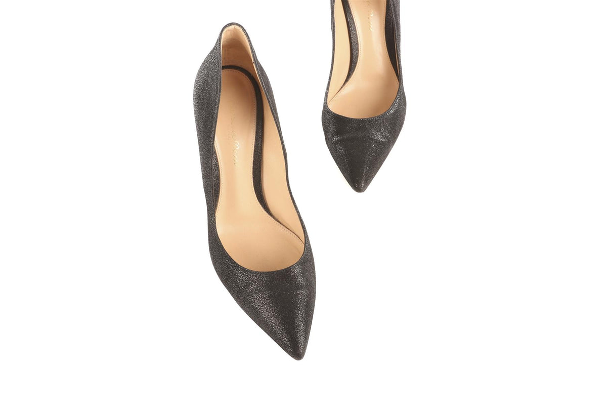 GIANVITO ROSSI BLACK SUEDE PUMPS EU 38 UK 5 US 8