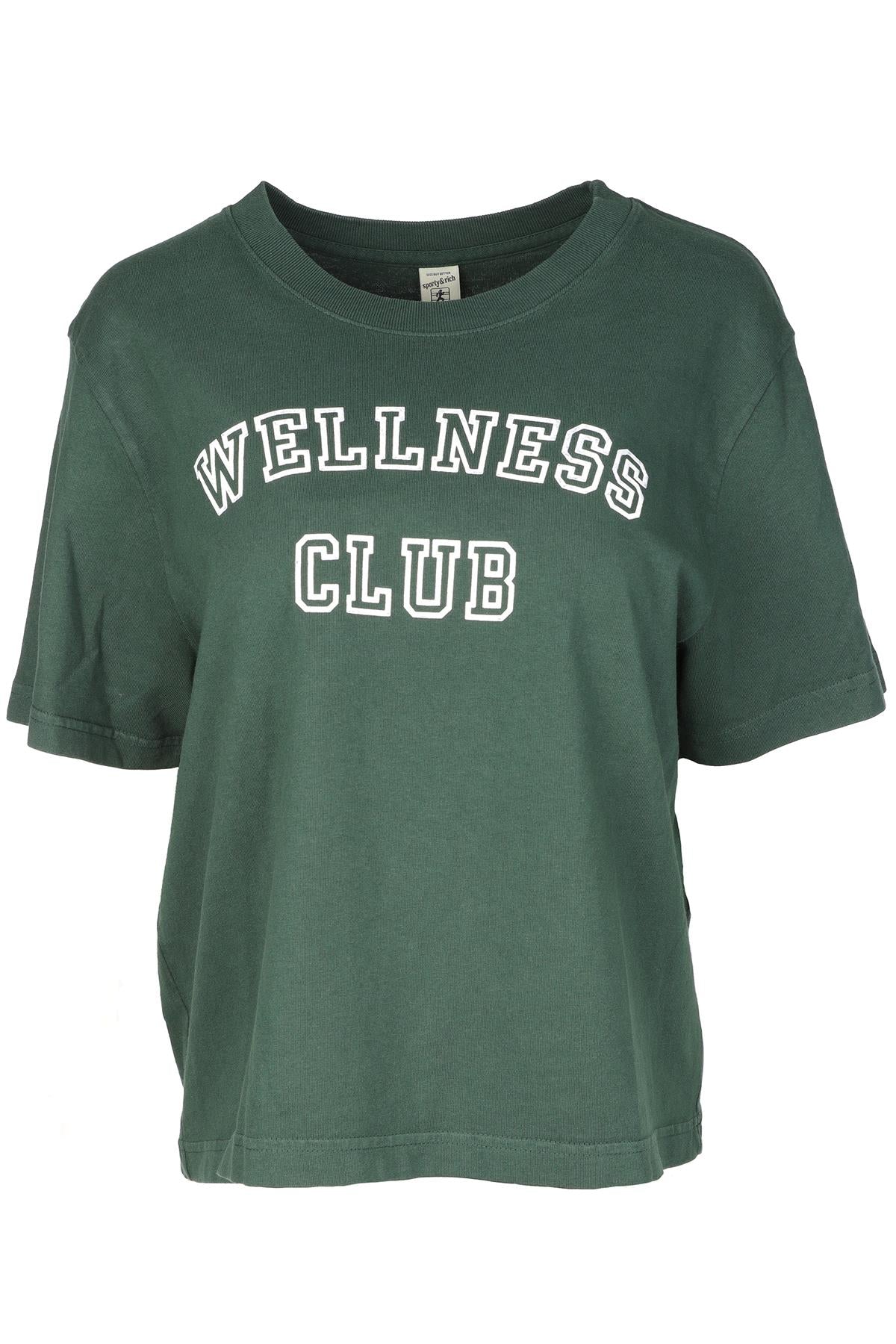 SPORTY & RICH GREEN COTTON T-SHIRT MEDIUM